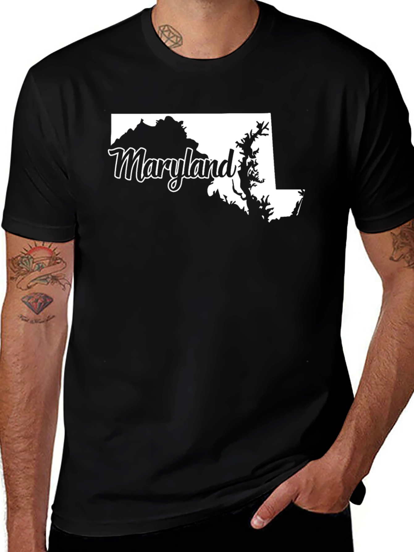 Maryland State Map Graphic T-Shirt