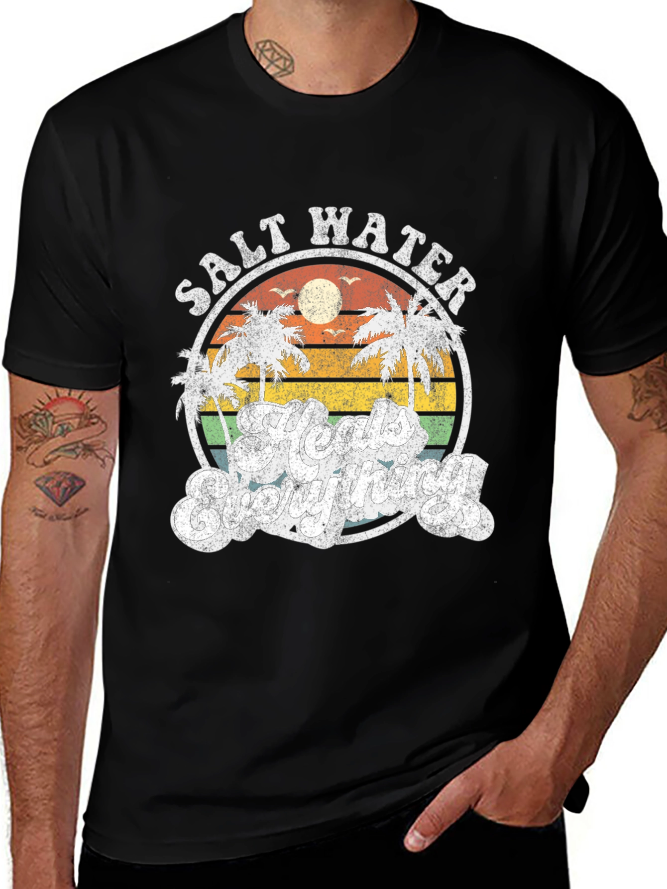 Variant 18 of Salt Water Heals Everything Black T-Shirt