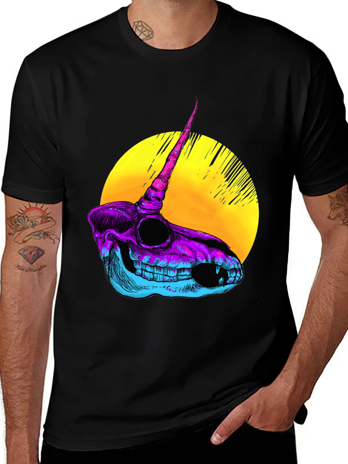 Variant 20 of Unicorn Skull T-Shirt - Vibrant Graphic Print