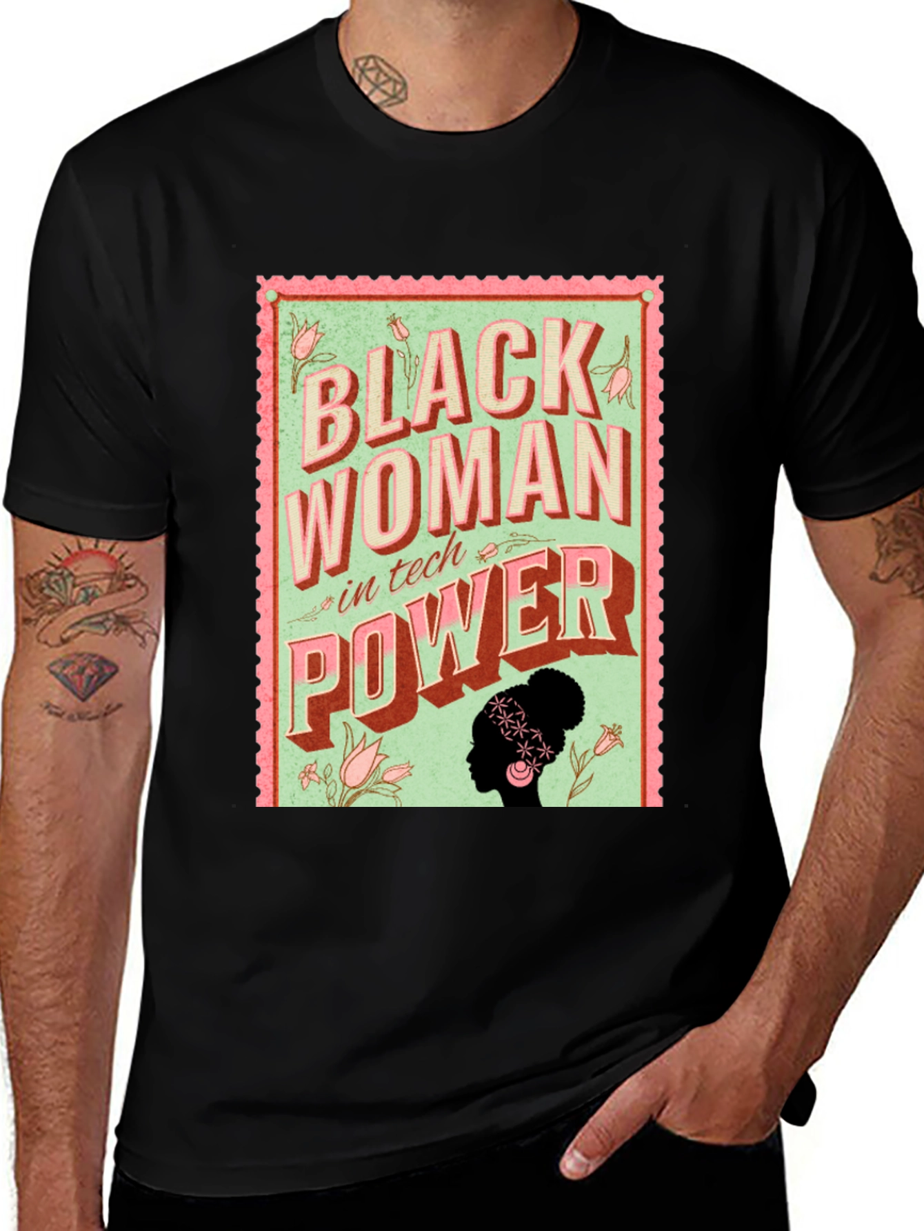 Black Woman in Tech Power Graphic T-Shirt