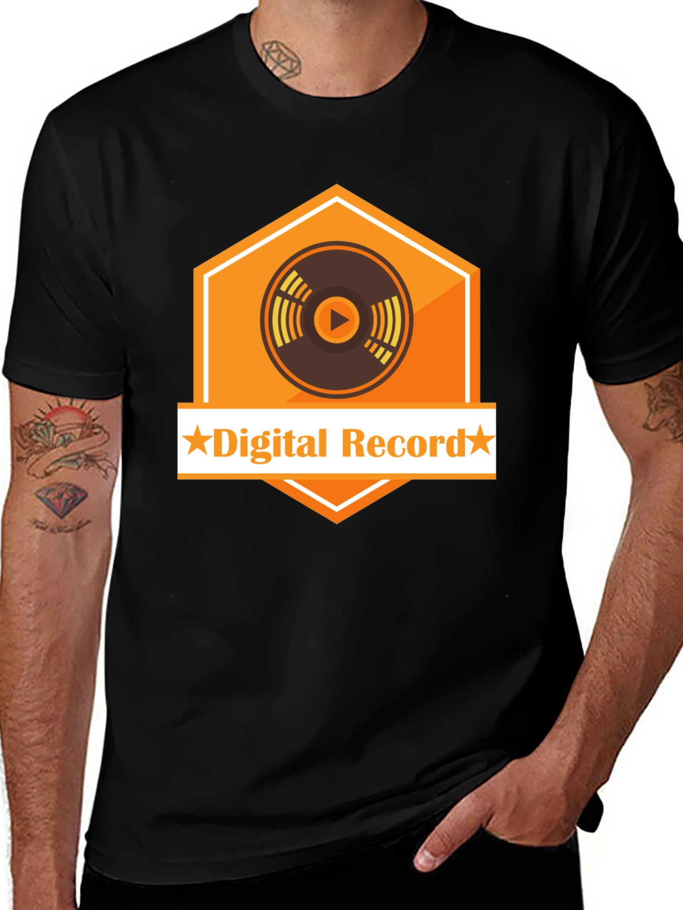 Variant 16 of Digital Record Graphic Tee - Black
