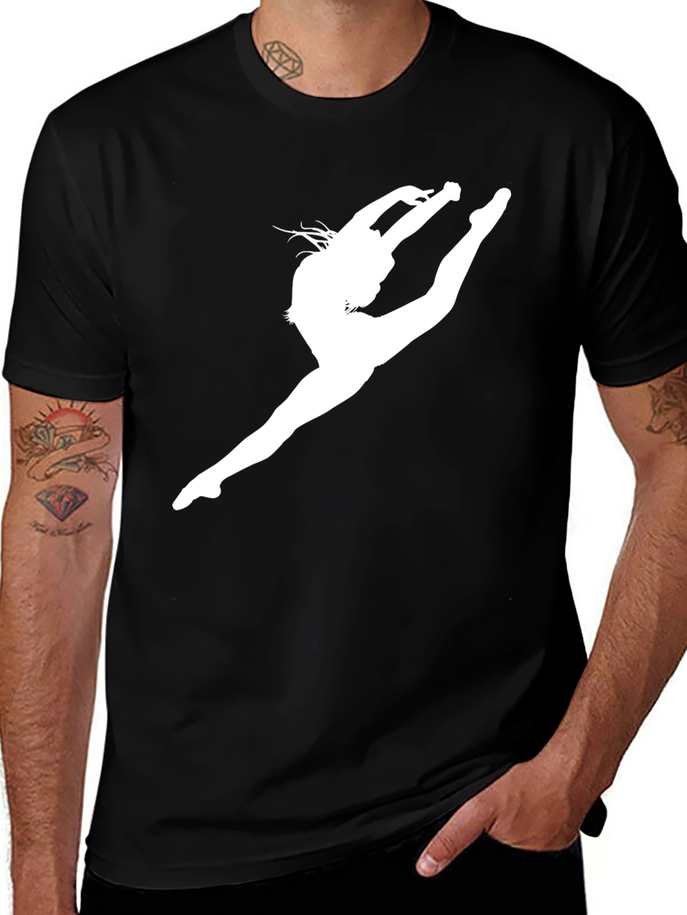 Variant 12 of Gymnast Silhouette Black T-Shirt