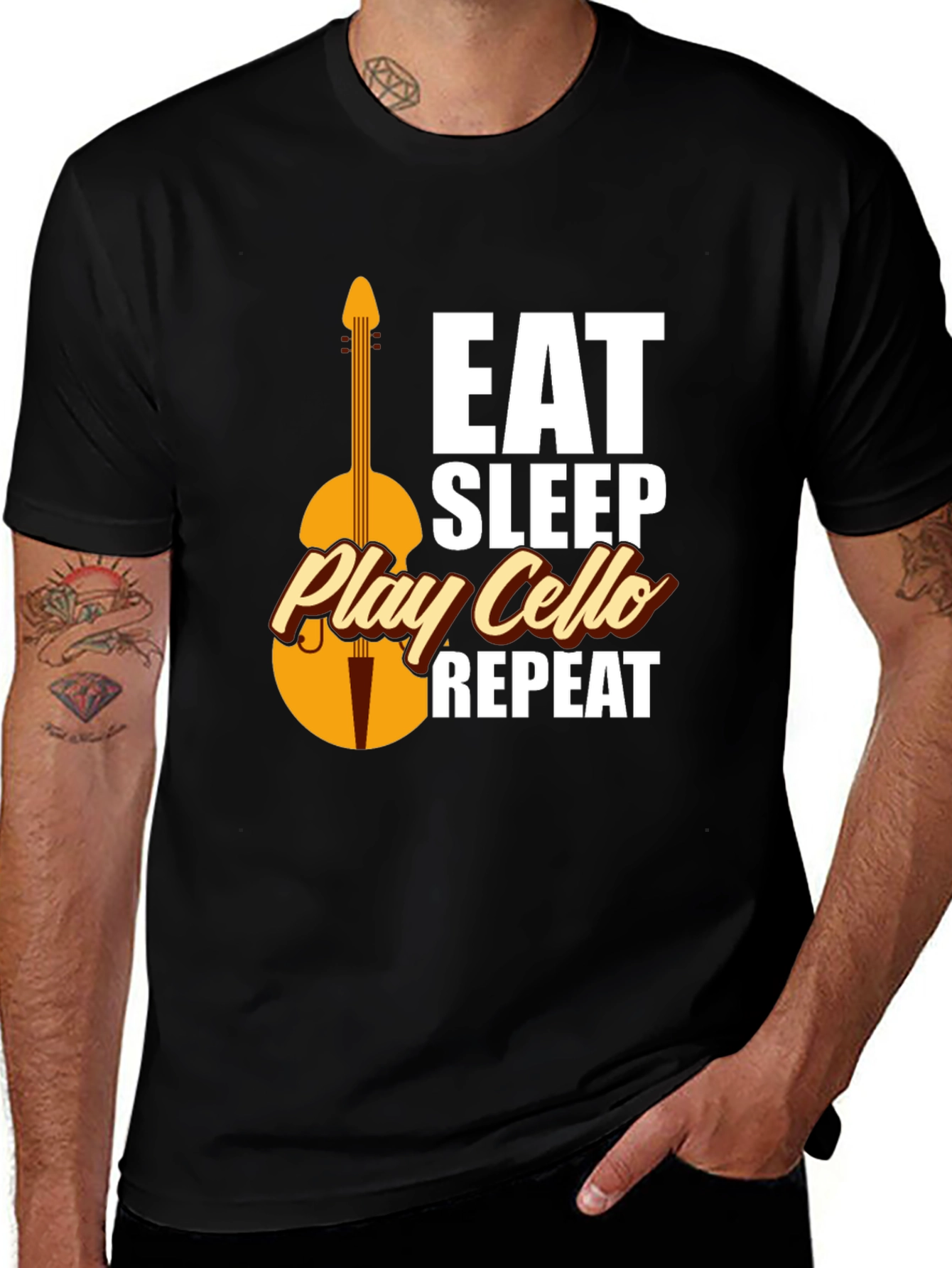 Variant 23 of Eat Sleep Play Cello Repeat T-Shirt