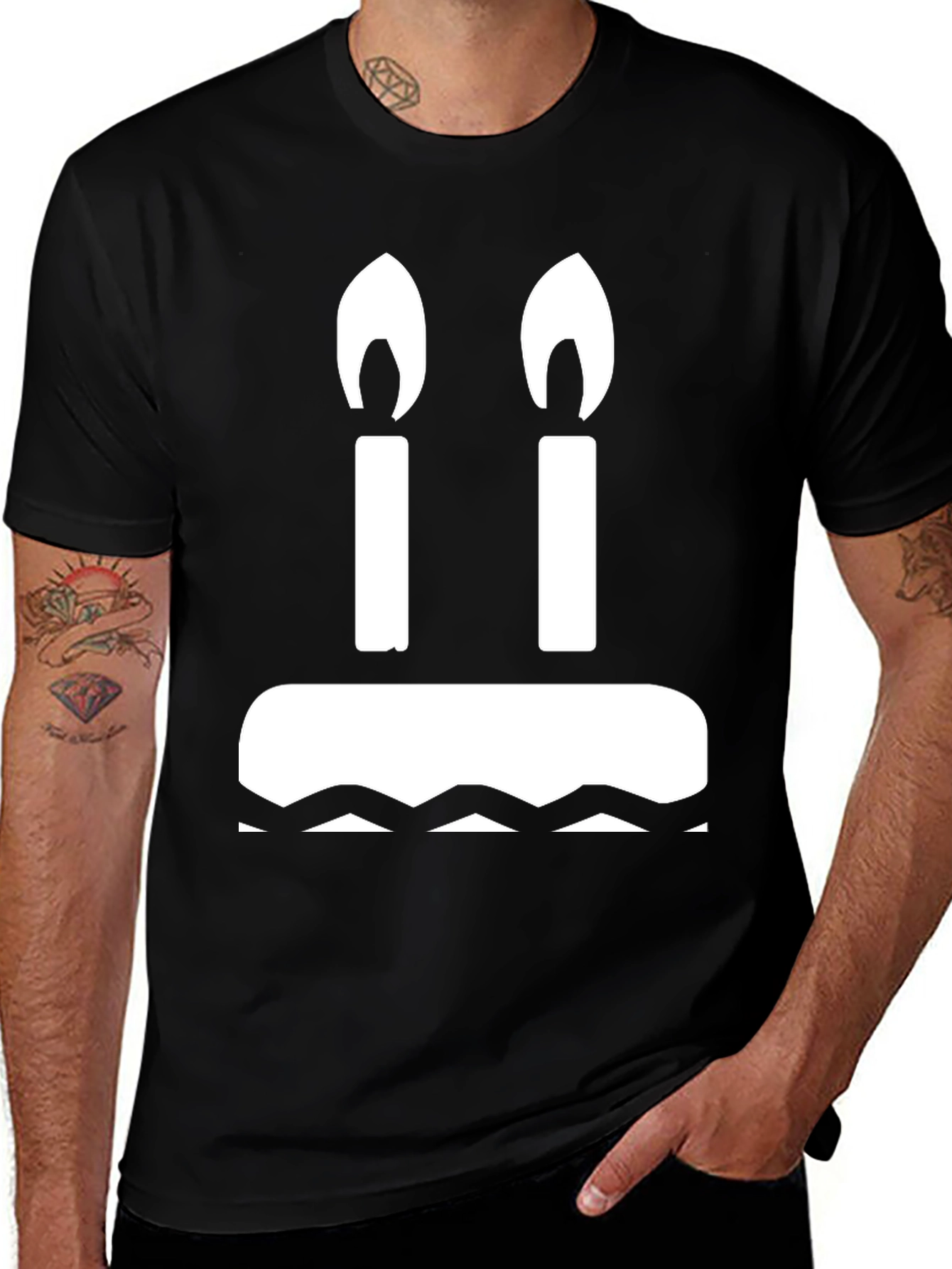 Birthday Cake T-Shirt: Two Candles Graphic Tee