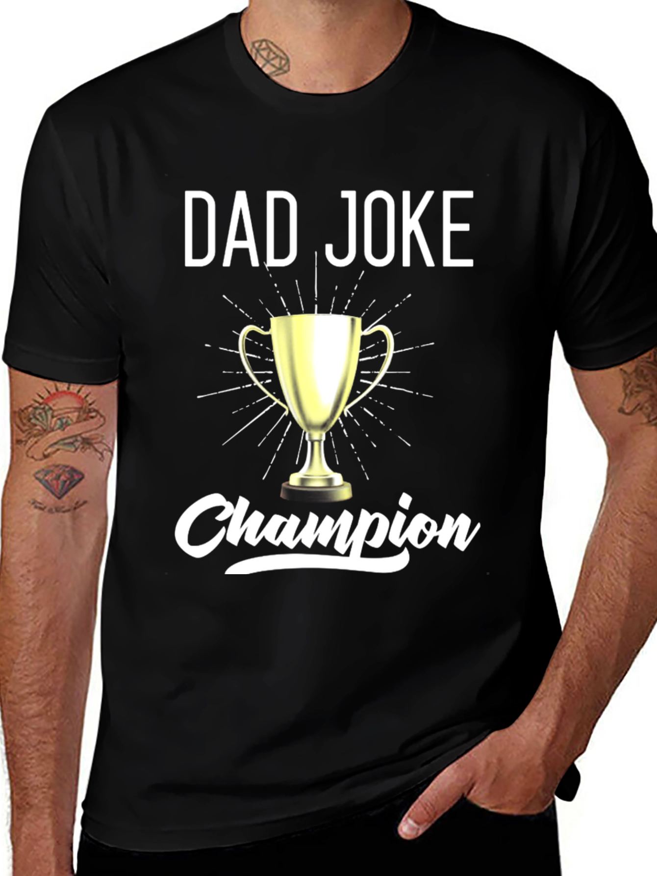 Dad Joke Champion Graphic Tee - Funny Father's Day Gift