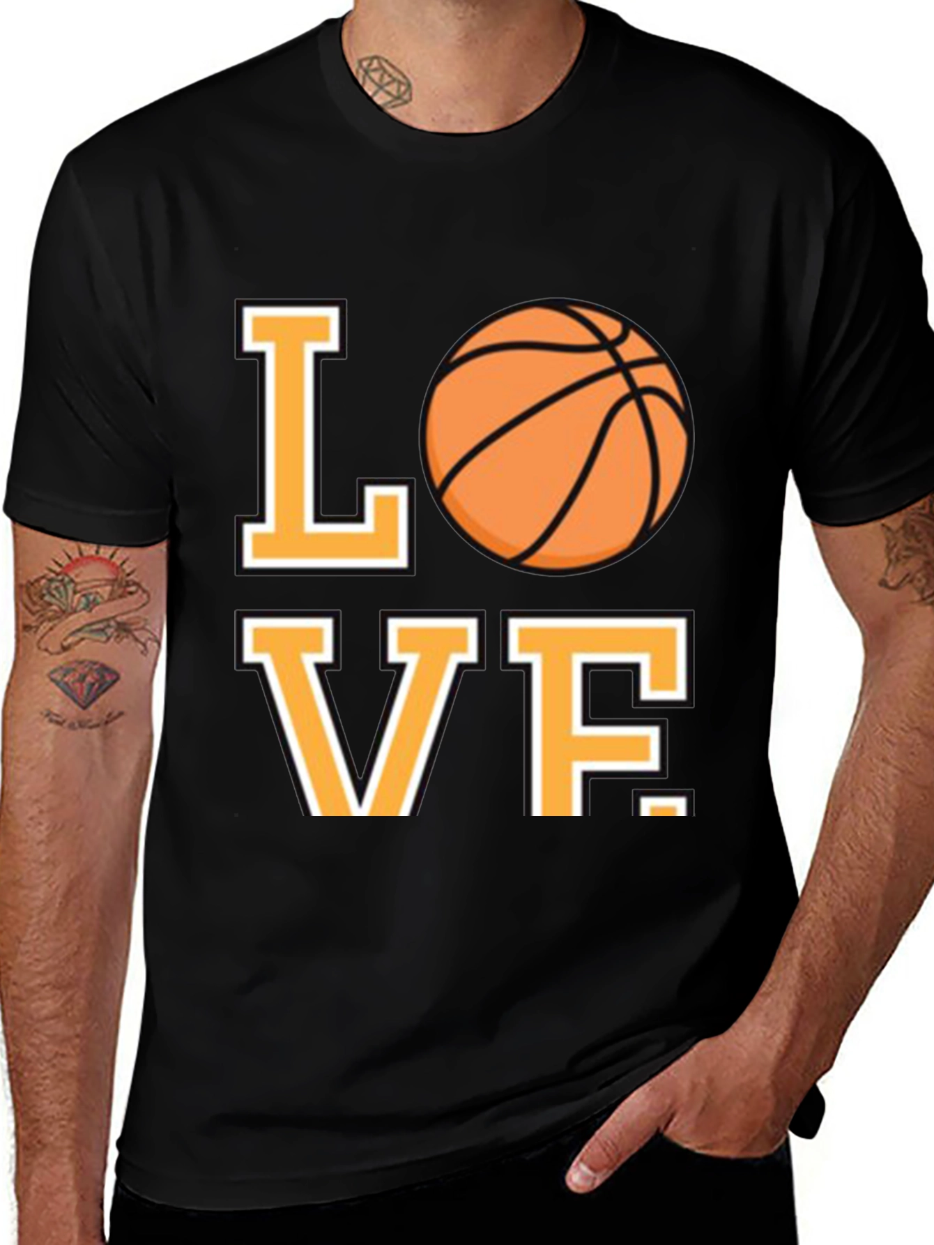 Variant 9 of Love Basketball Graphic Tee - Stylish Sports Fan Shirt