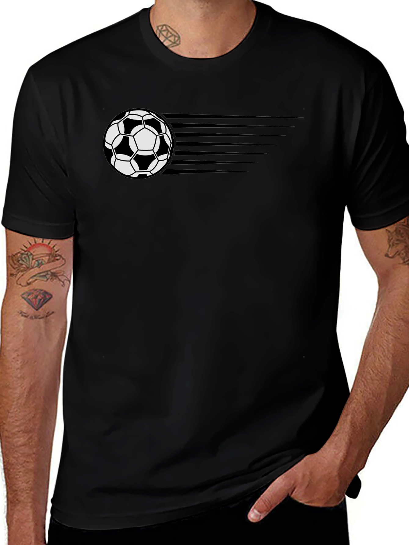 Variant 27 of Soccer Ball Graphic Tee - Black