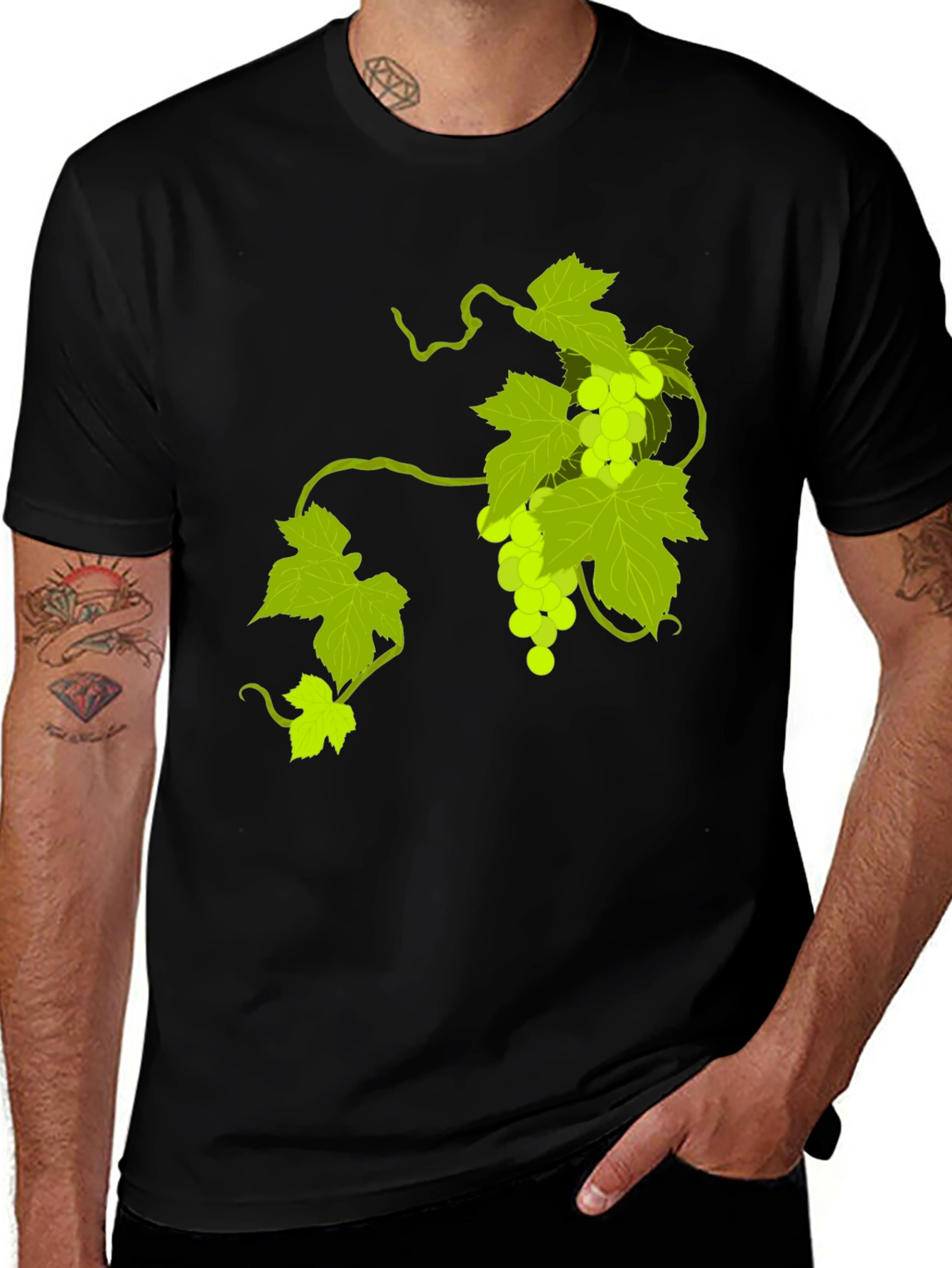 Variant 22 of Grapes Graphic Tee - Classic Black T-Shirt