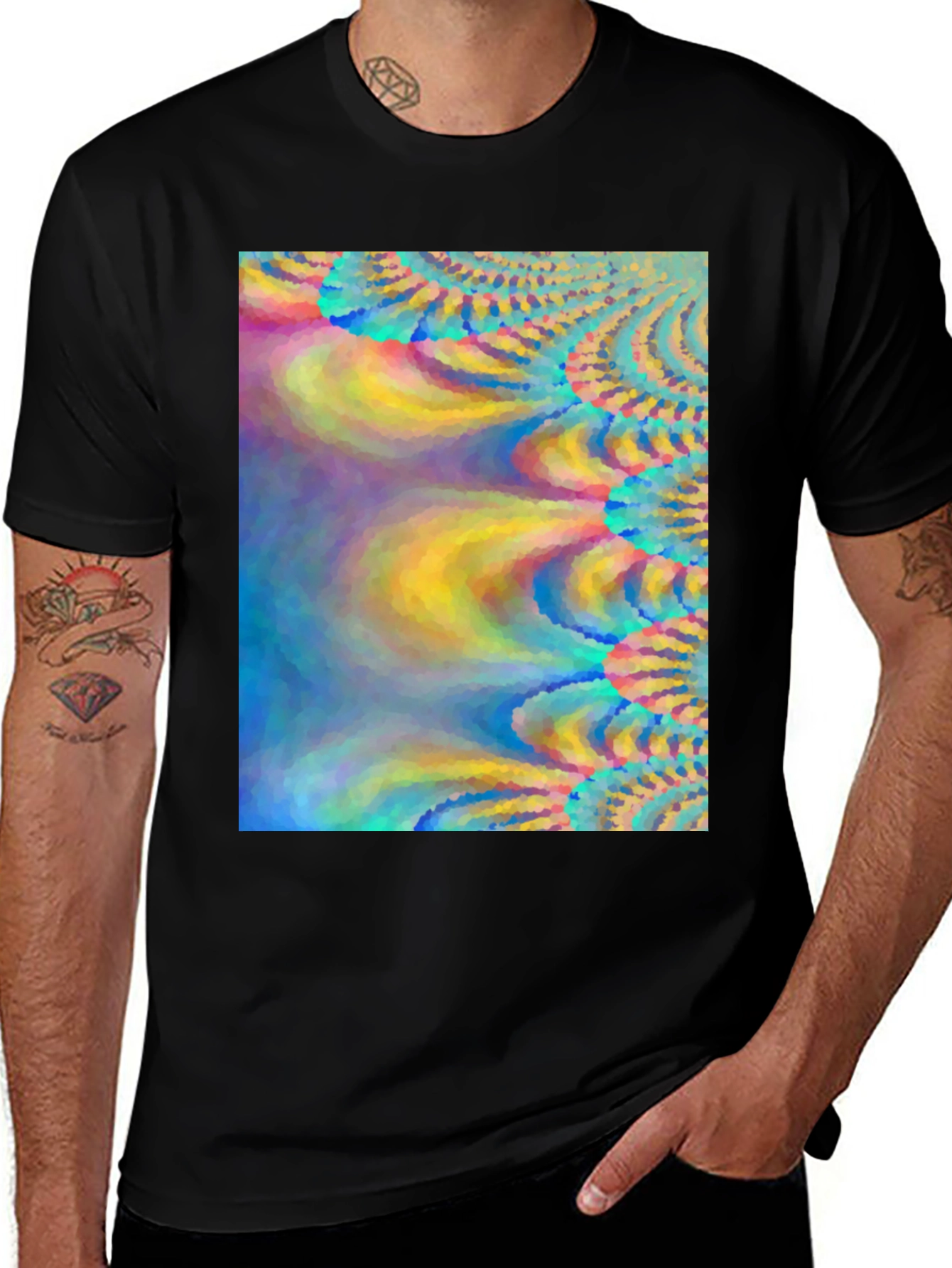 Variant 15 of Vibrant Abstract Art Black T-Shirt