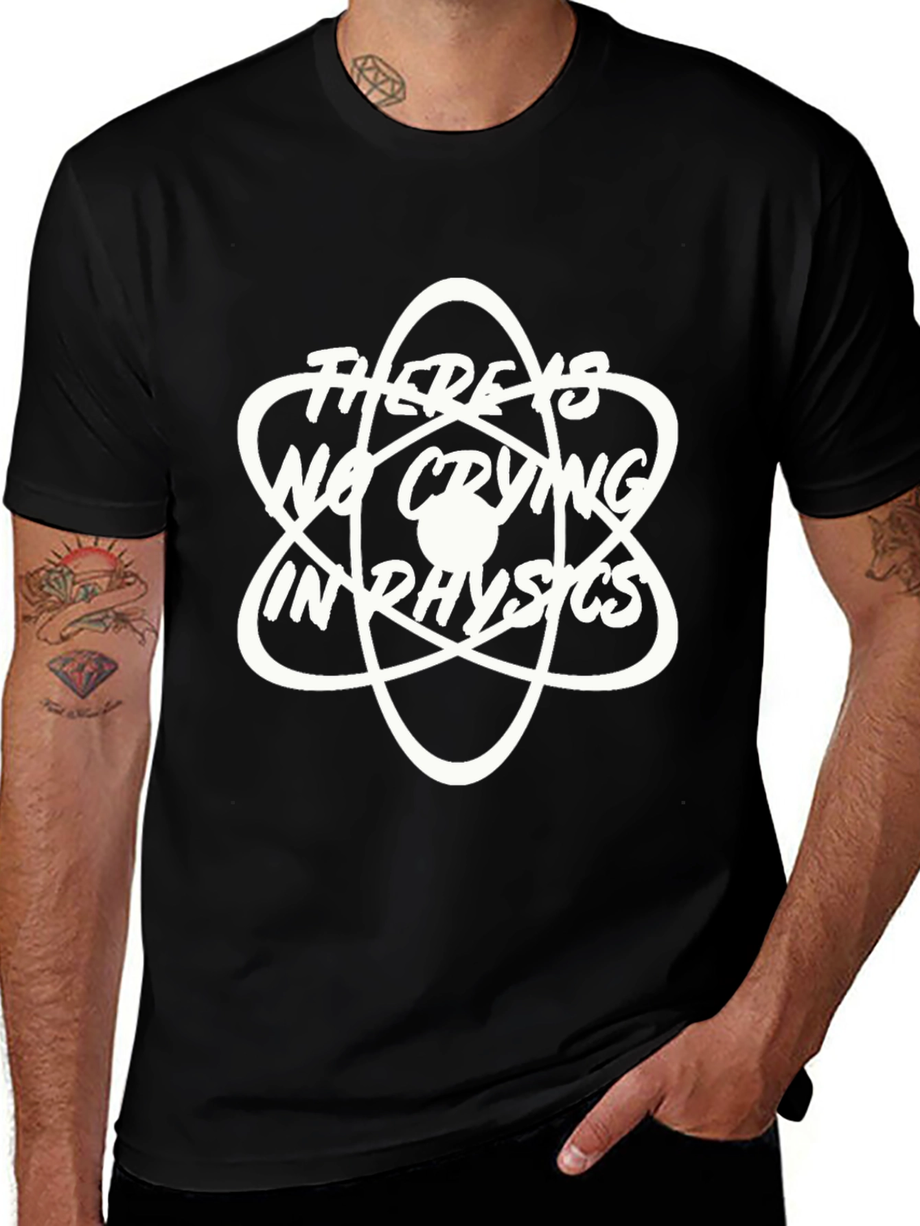 Variant 13 of There's No Crying in Physics T-Shirt - Black Graphic Tee