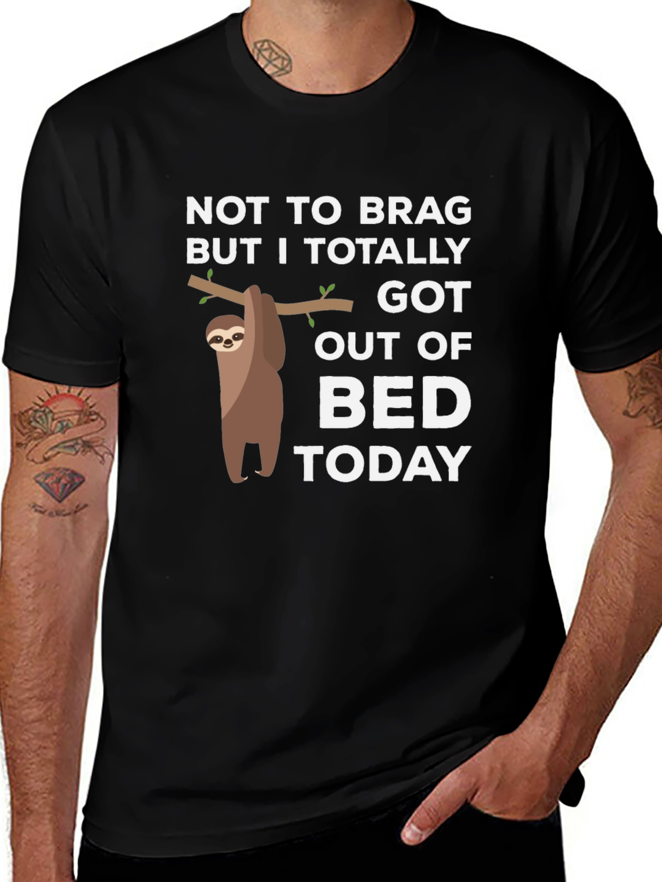 Variant 26 of Sloth Got Out of Bed T-Shirt - Funny Lazy Tee