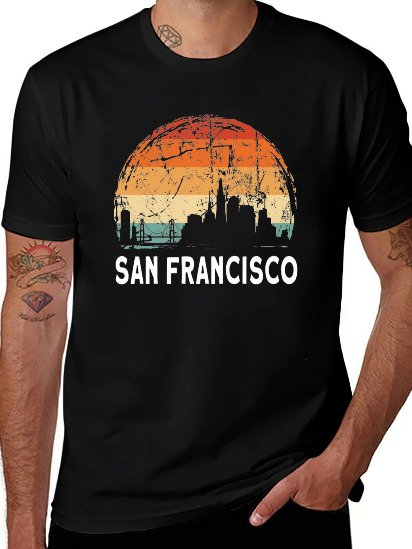 Variant 11 of San Francisco Skyline Retro Graphic Tee