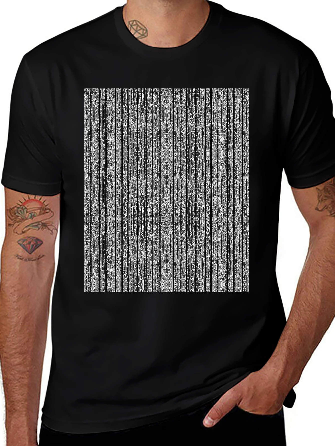 Variant 13 of Abstract Graphic Print Black T-Shirt