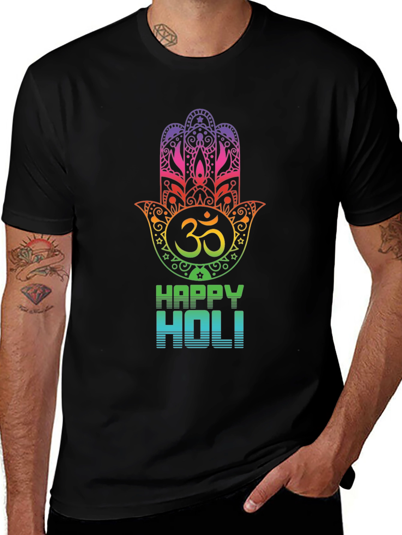 Happy Holi T-Shirt - Colorful Hand Design