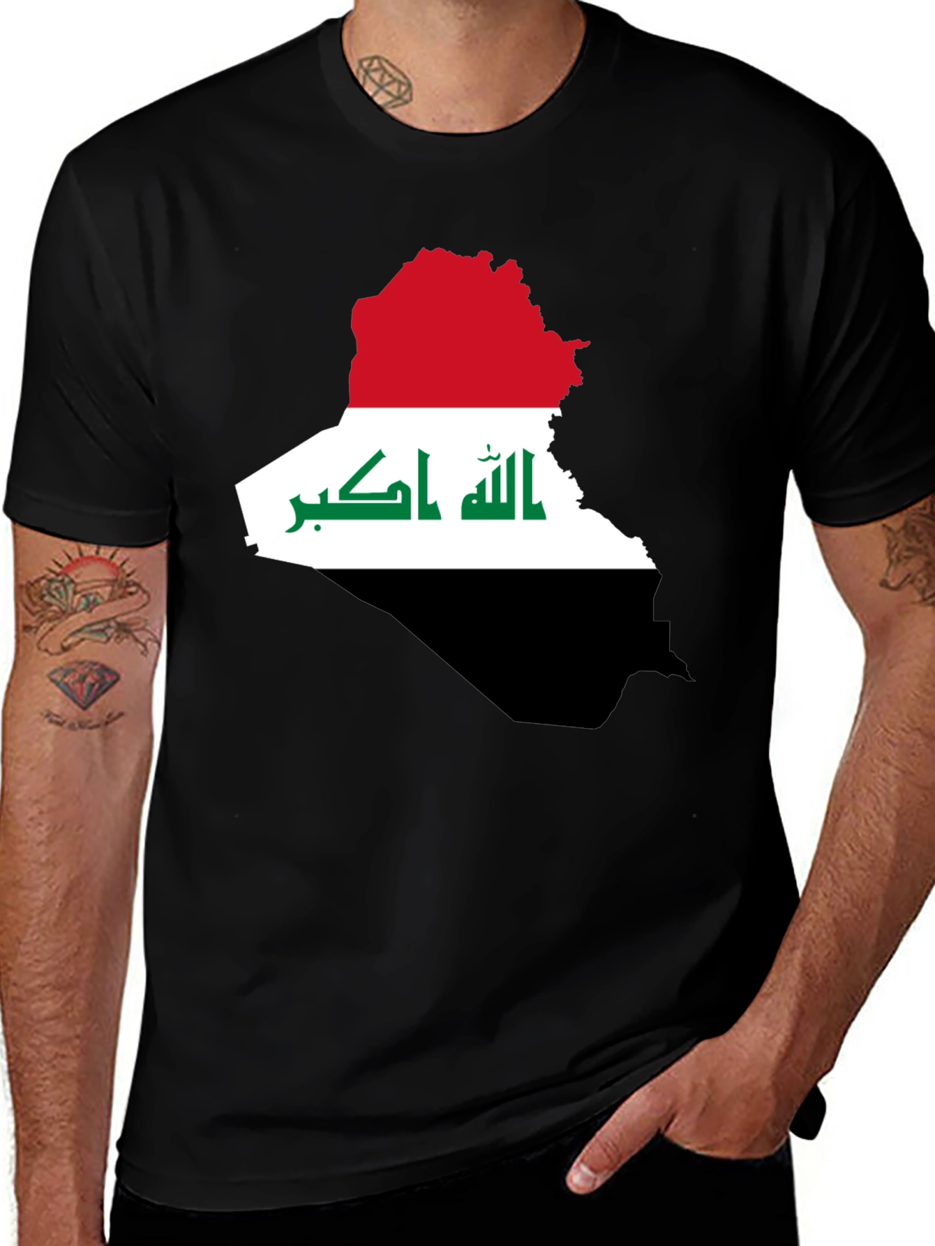 Iraq Flag Map T-Shirt - Patriotic Pride