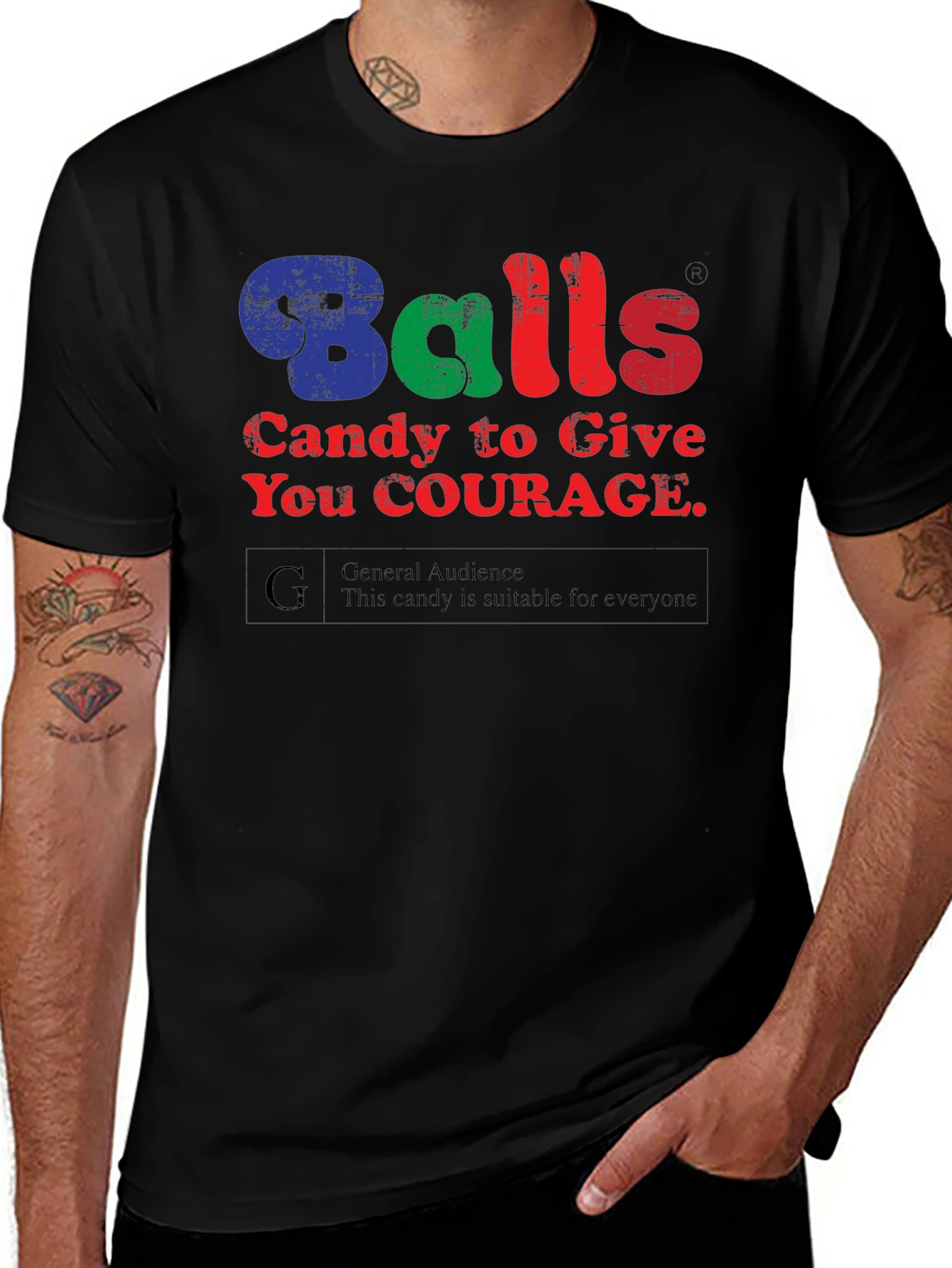 Variant 6 of Balls Candy Courage Graphic Tee