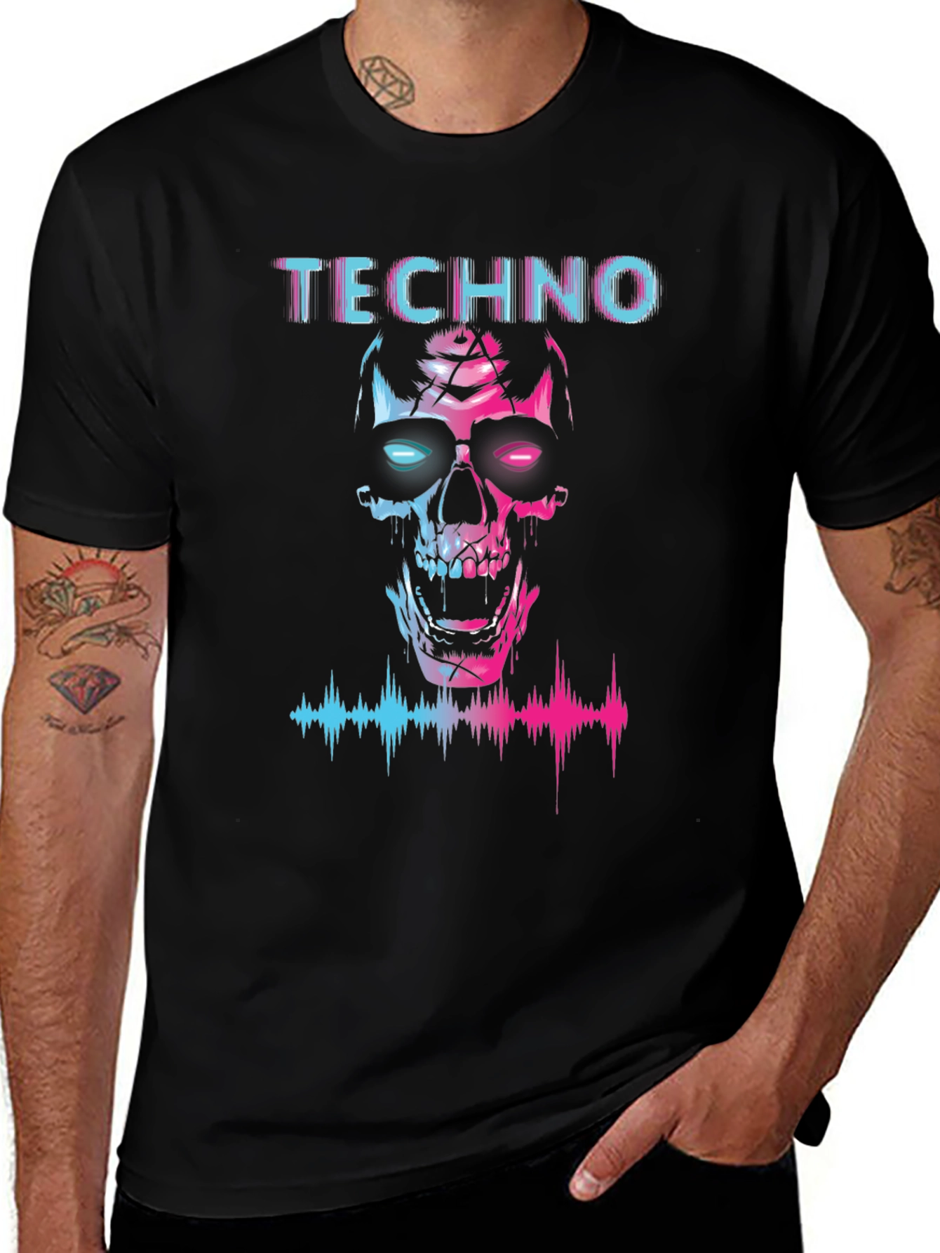Techno Skull Graphic Tee - Rave Ready!