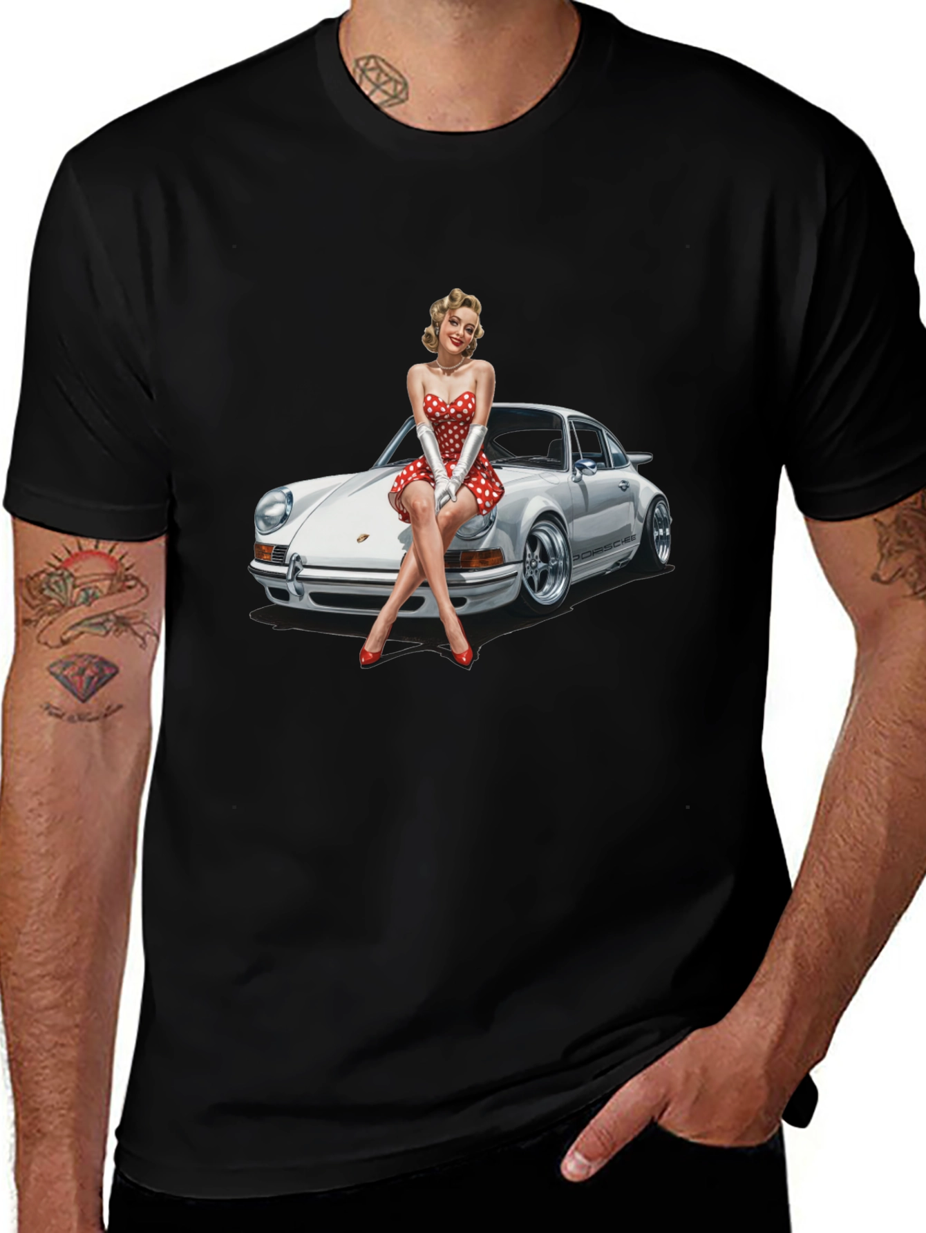 Variant 3 of Retro Car & Pin-Up T-Shirt