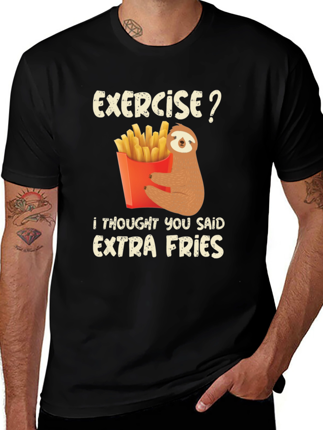 Variant 10 of Sloth Extra Fries Graphic Tee