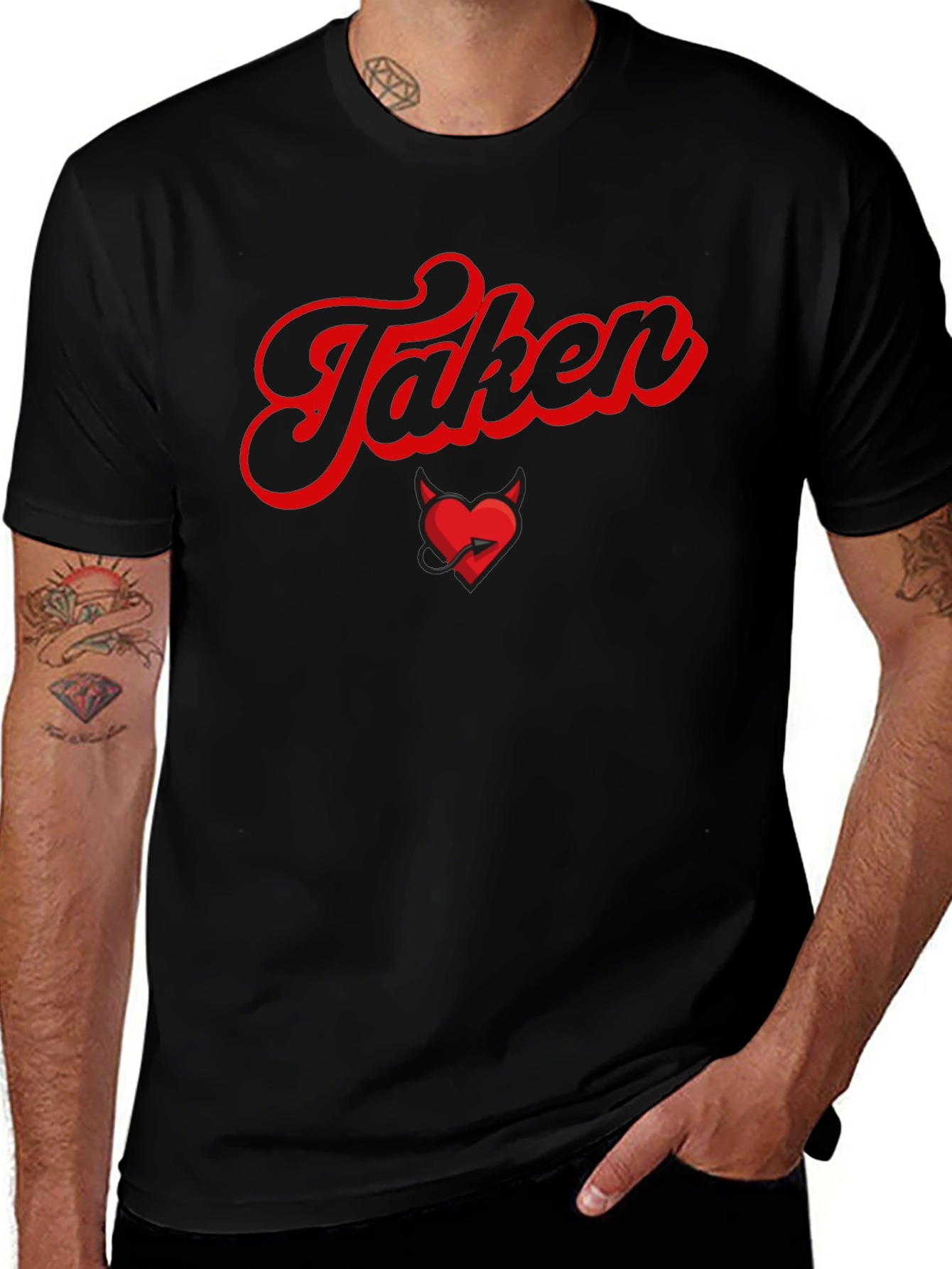 Variant 8 of Taken Devil Heart Graphic Tee - Valentine's Day