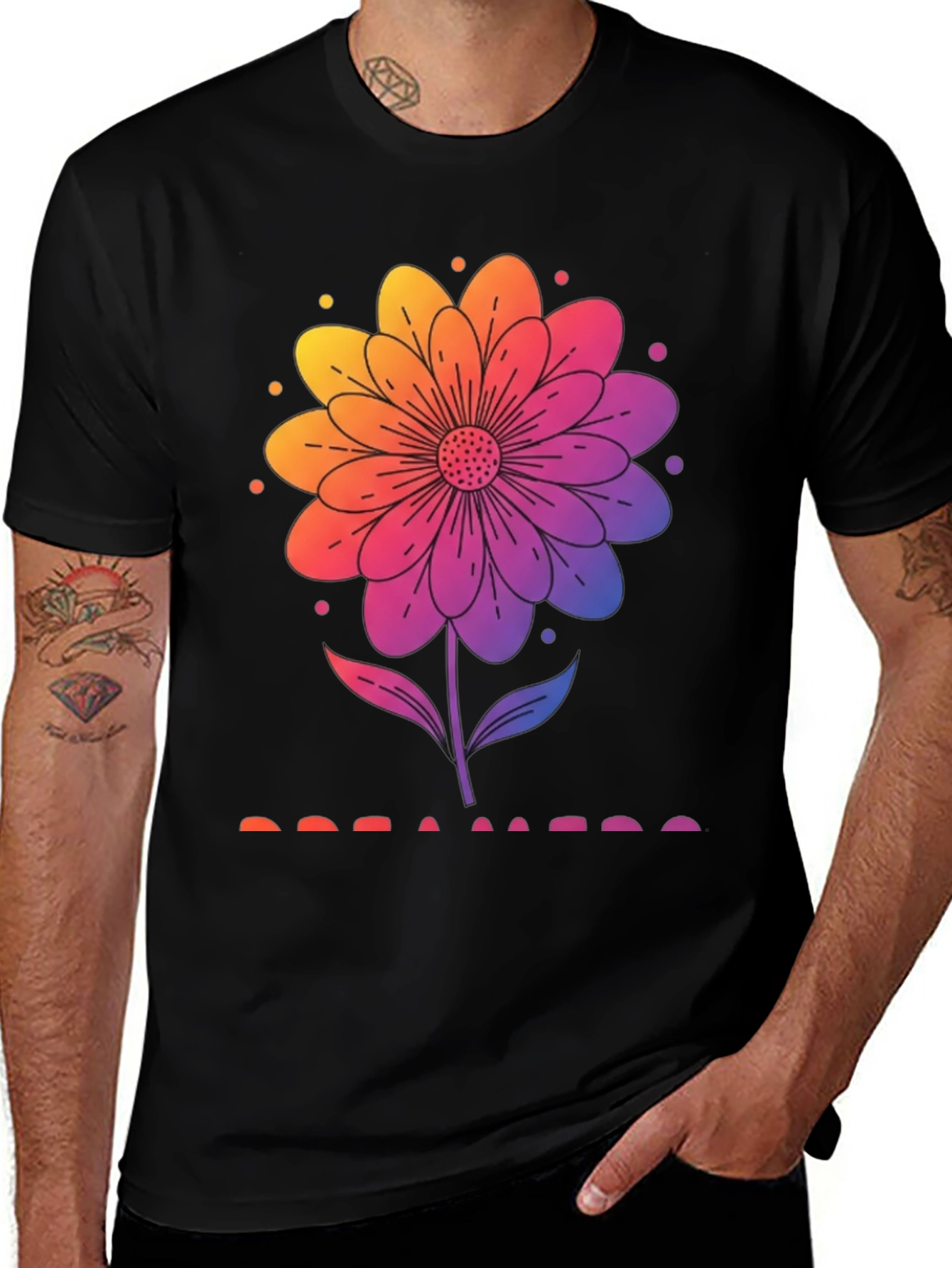 Variant 16 of Rainbow Flower Graphic T-Shirt