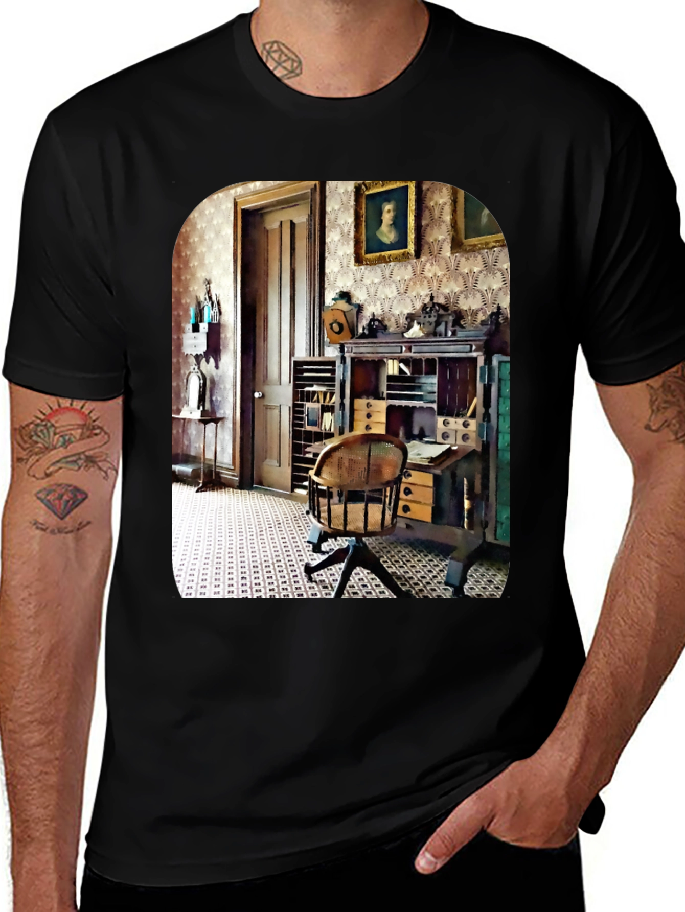 Variant 17 of Vintage Office Scene Graphic Tee