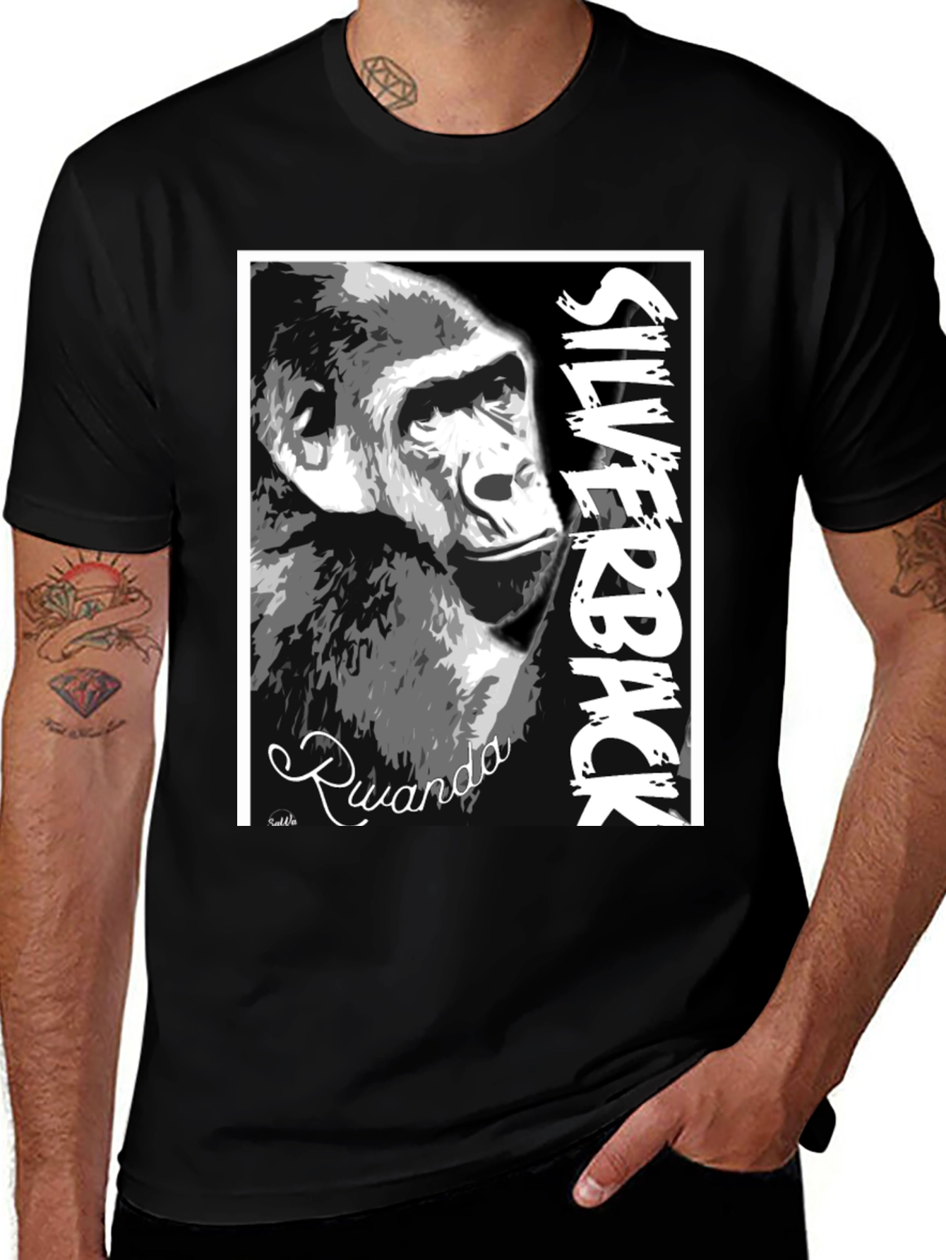 Variant 22 of Silverback Gorilla Rwanda Graphic T-Shirt
