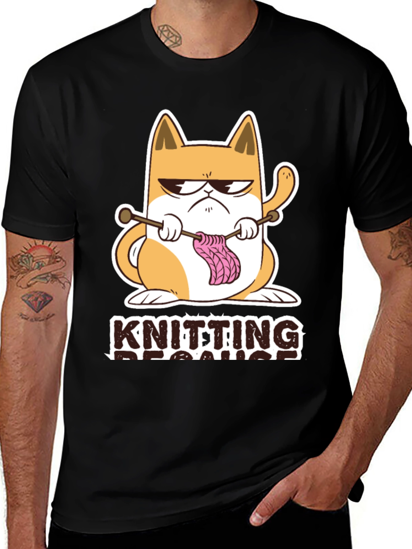 Variant 23 of Knitting Cat T-Shirt - Funny Grumpy Cat Tee