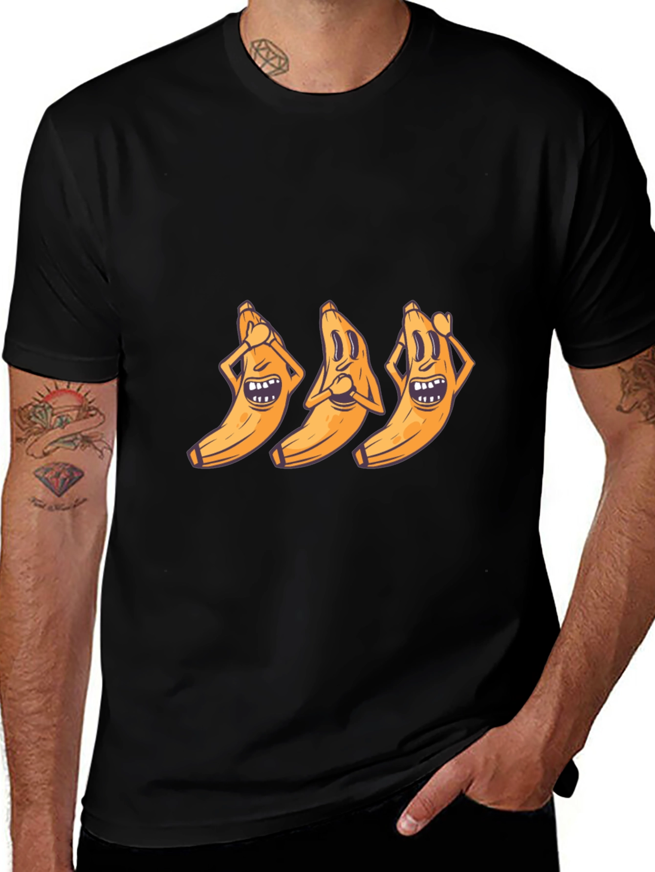 Variant 16 of Funny Banana Graphic Black T-Shirt