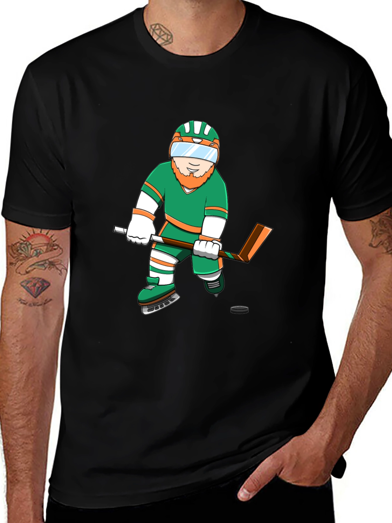 Variant 10 of Leprechaun Hockey Graphic Tee - Black T-Shirt