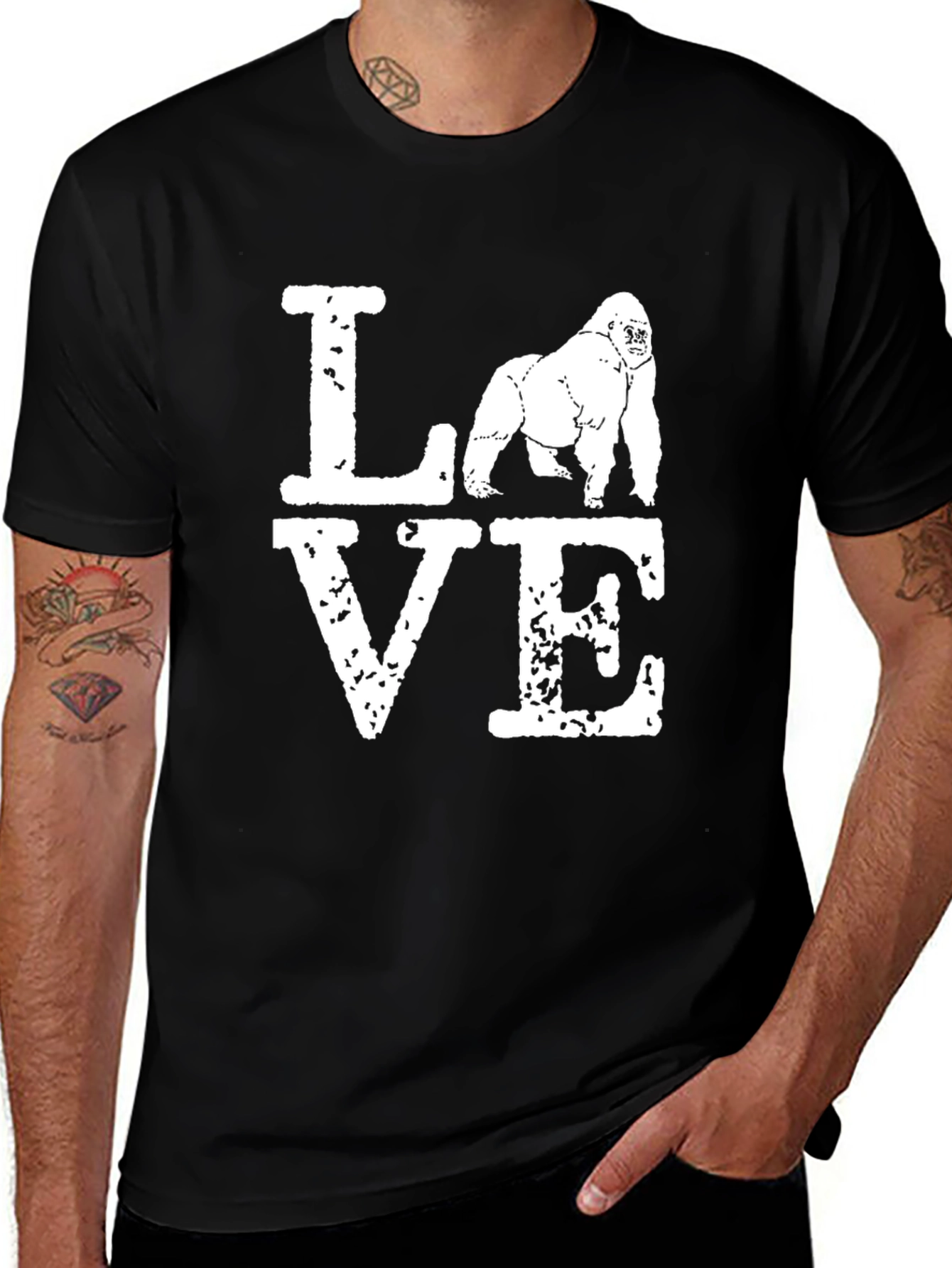 Variant 16 of Gorilla Love Graphic Tee - Distressed Print