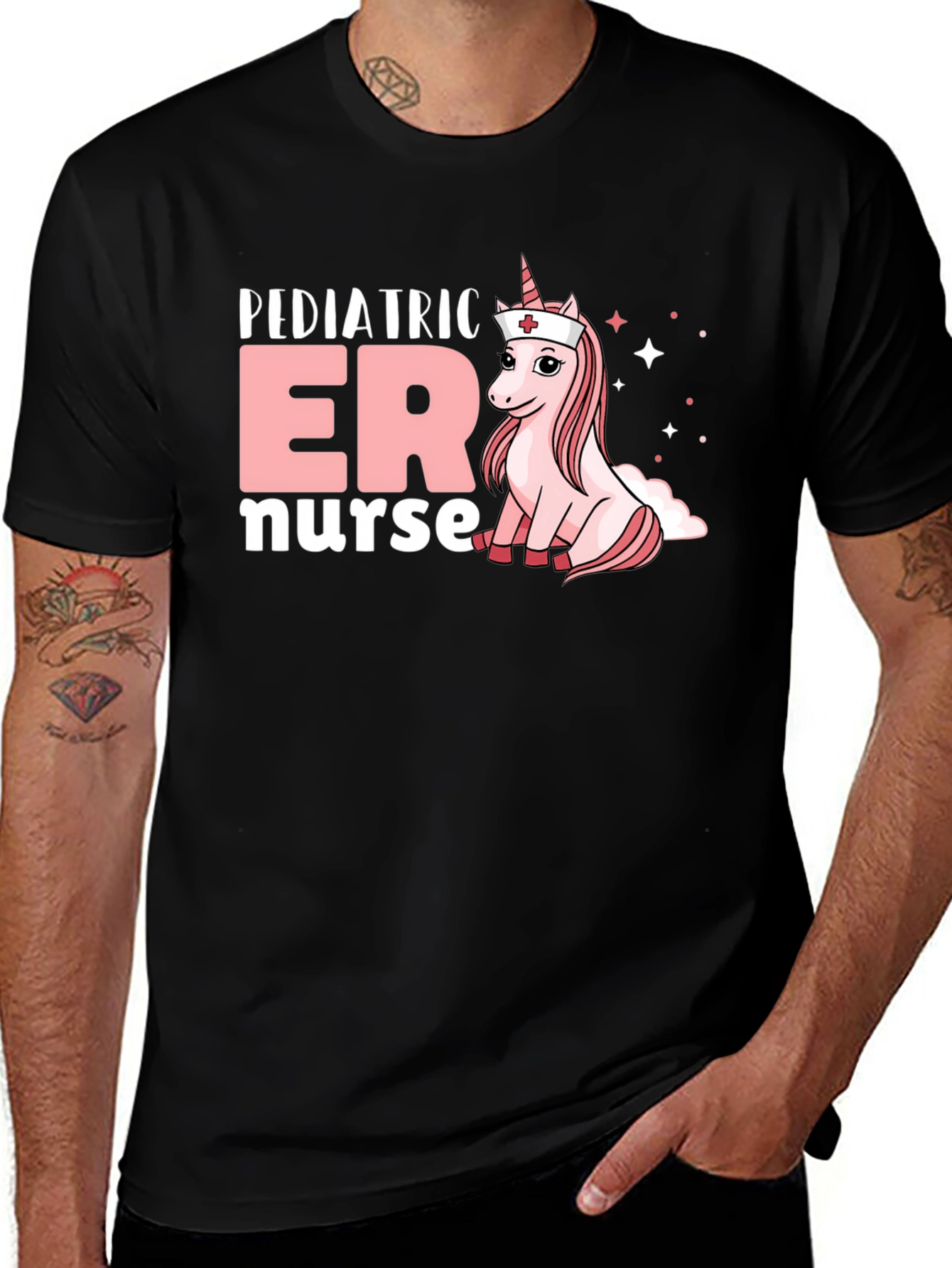 Pediatric ER Nurse Unicorn Graphic T-Shirt