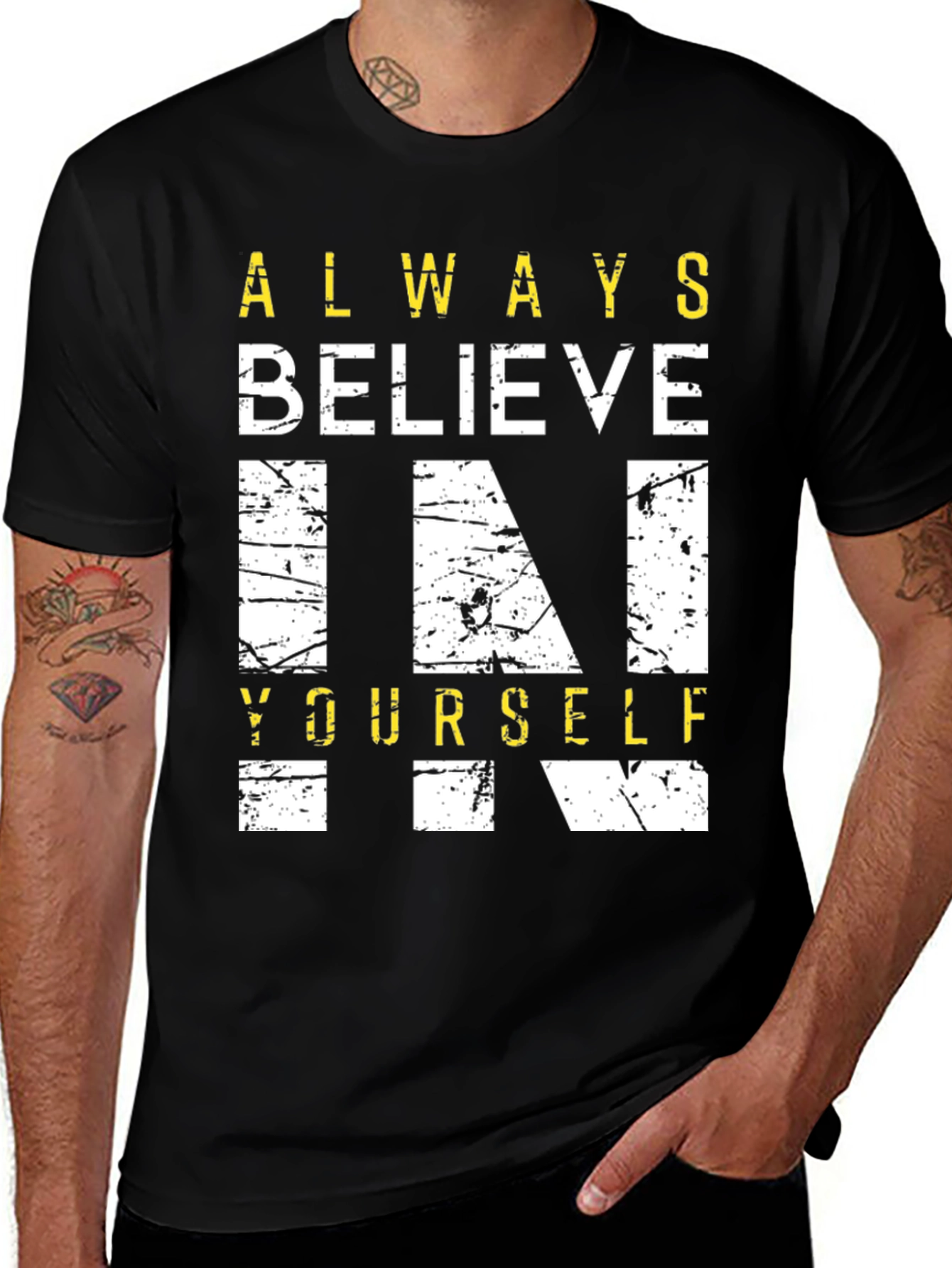 Variant 9 of Believe in Yourself Graphic Tee - Black