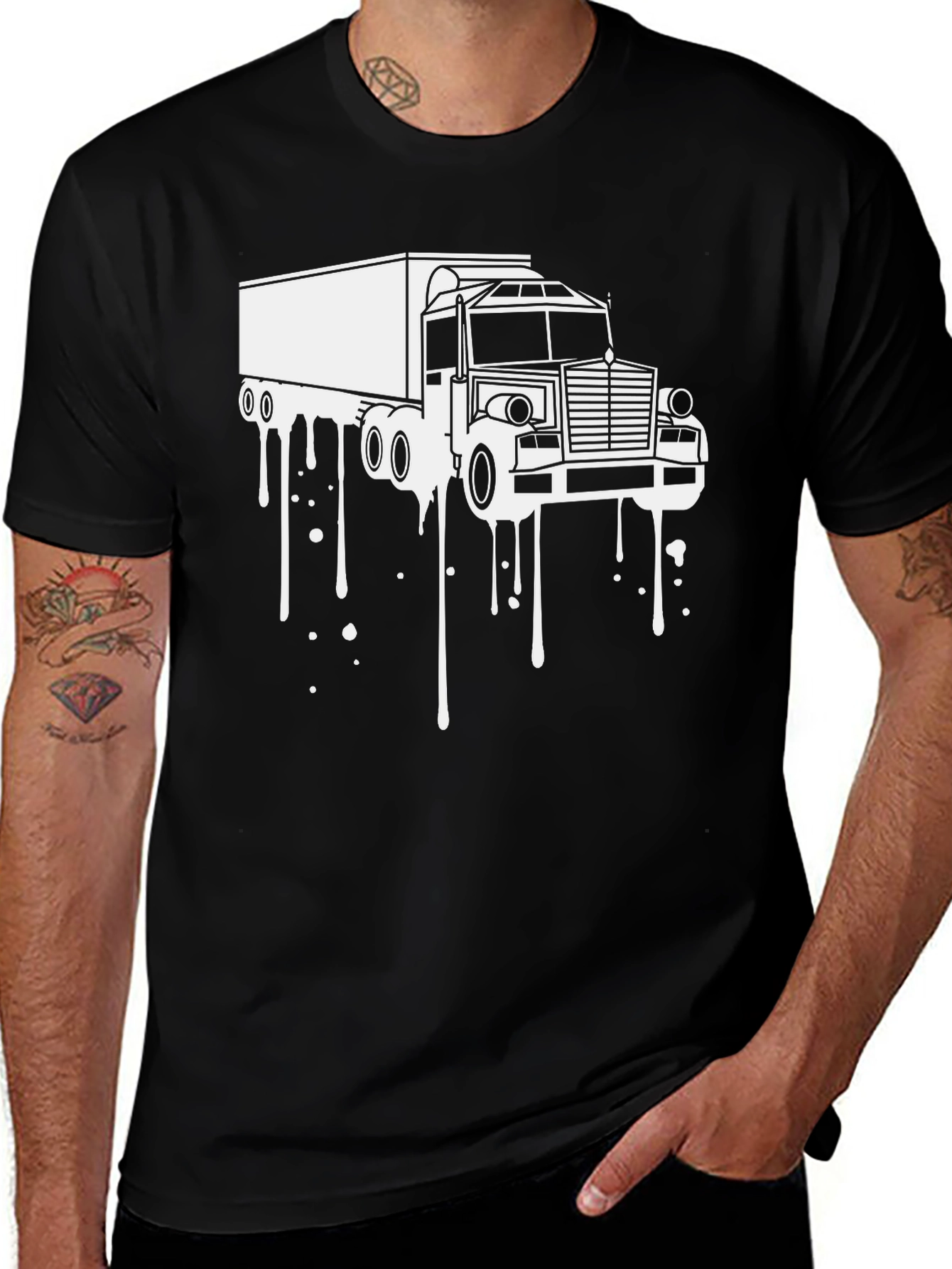 Variant 9 of Truck Graphic Print Black T-Shirt