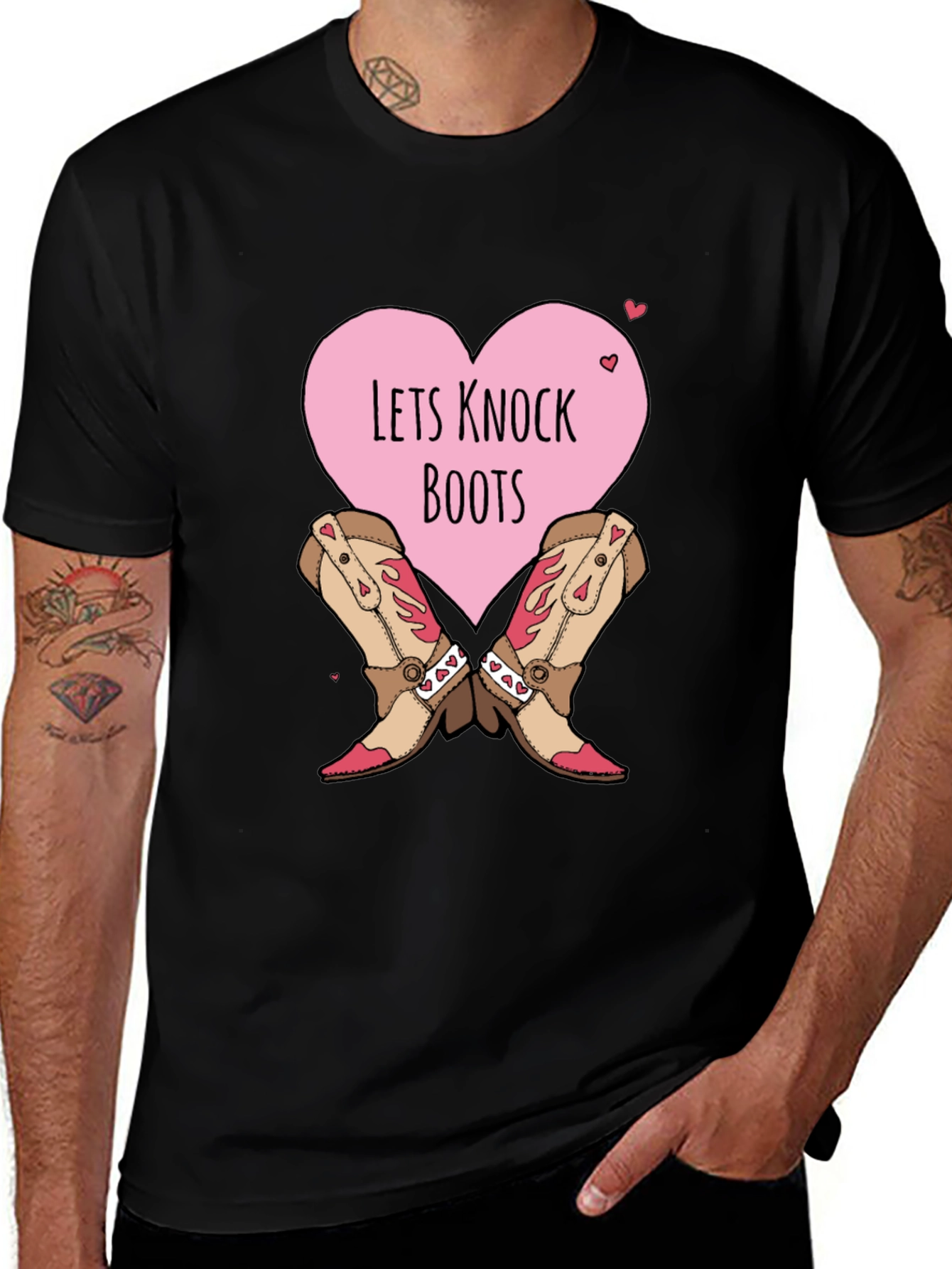 Variant 25 of Lets Knock Boots Graphic Tee - Country Style T-Shirt