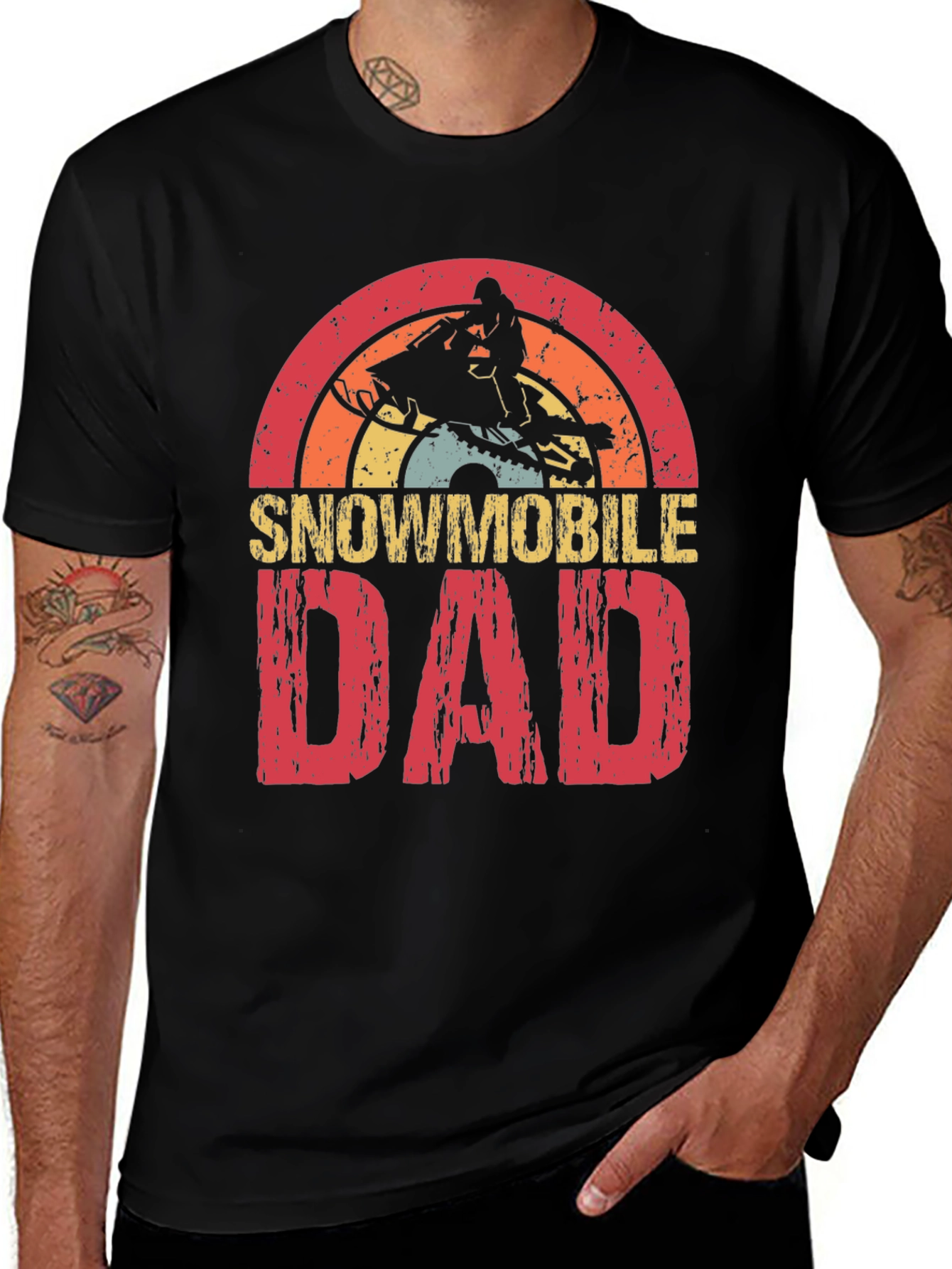 Variant 30 of Snowmobile Dad Graphic T-Shirt - Retro Style