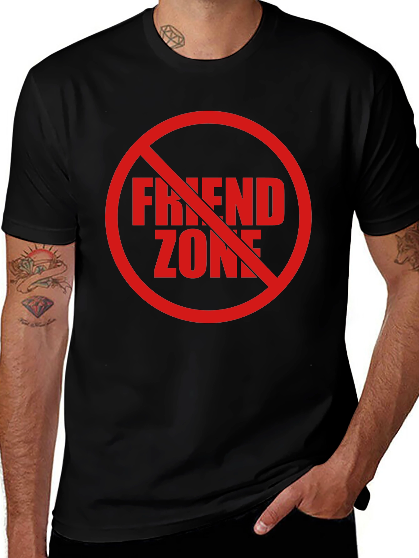 No Friend Zone Graphic Tee - Black Casual Shirt