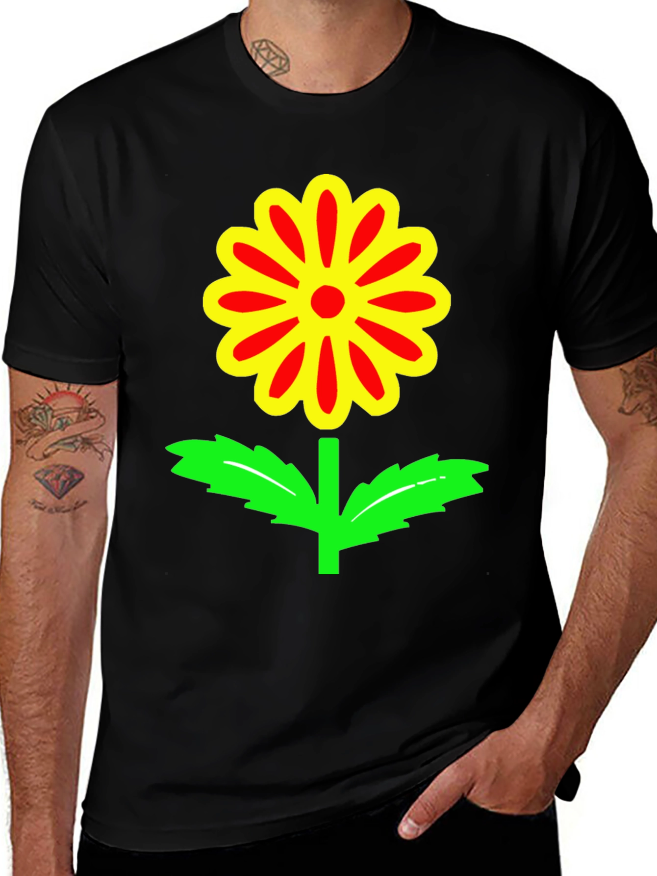 Variant 15 of Flower Power Black T-Shirt