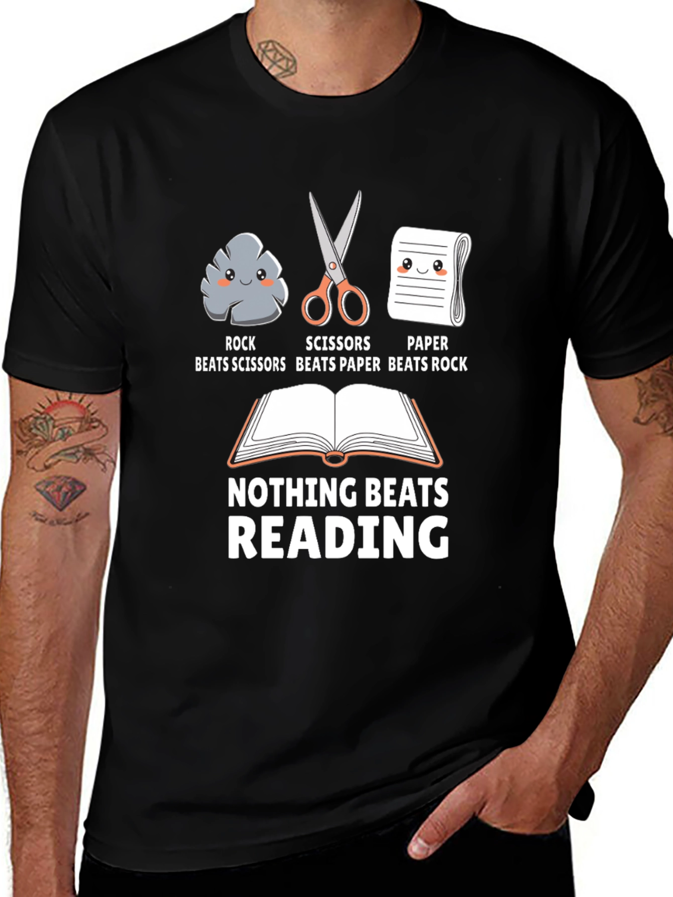 Variant 20 of Rock Paper Scissors Reading T-Shirt