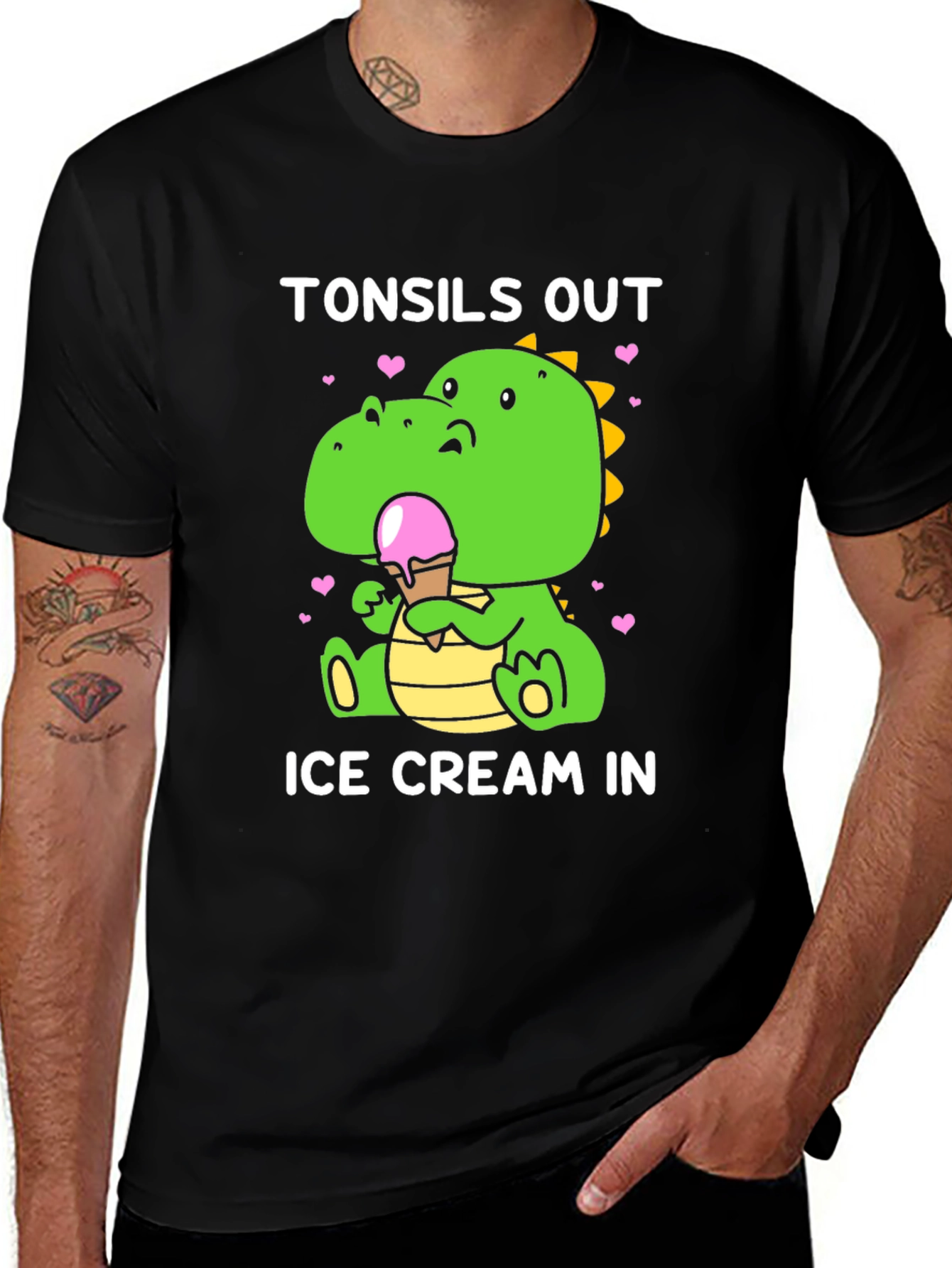 Variant 10 of Tonsils Out Ice Cream In Dinosaur T-Shirt