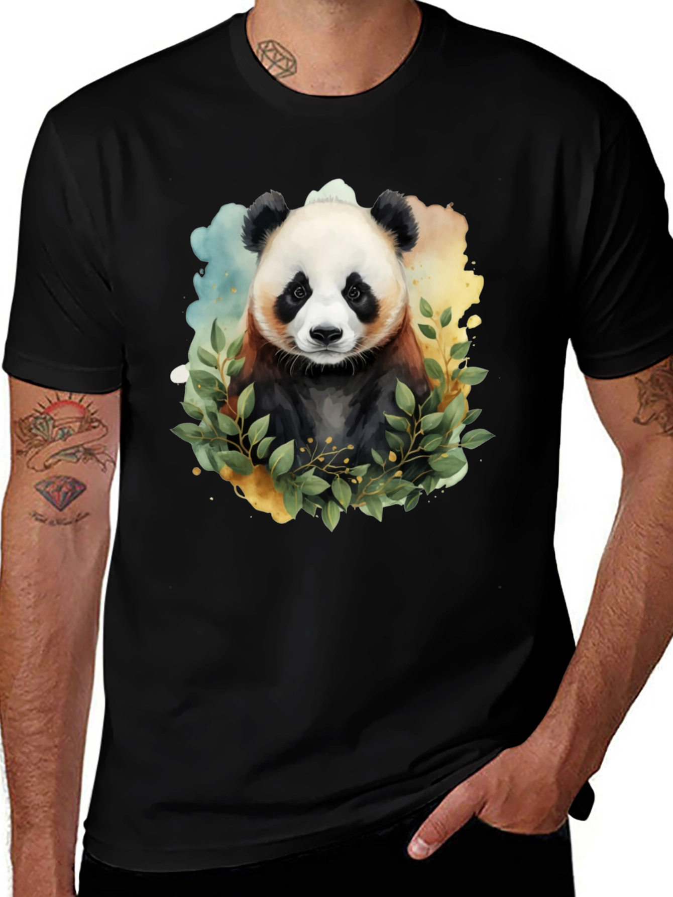 Variant 21 of Panda Bear Watercolor Graphic T-Shirt