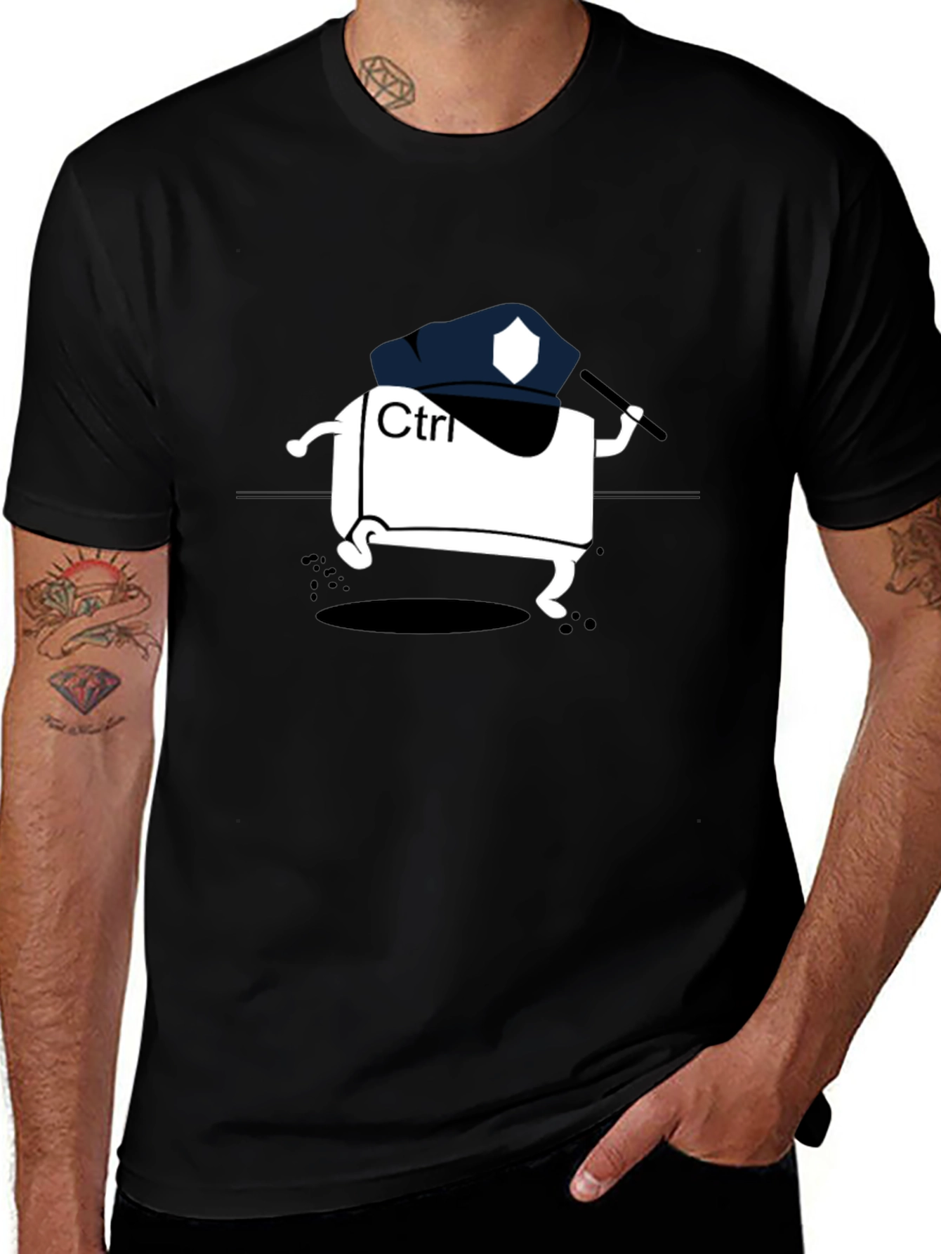 Ctrl Police Black T-Shirt