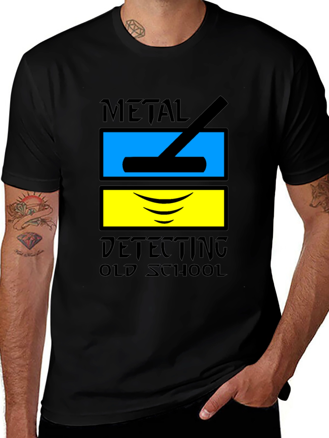 Black Metal Detecting Old School T-Shirt main image