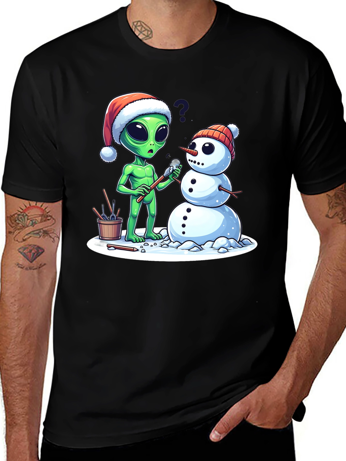 Variant 12 of Alien Snowman Graphic Tee