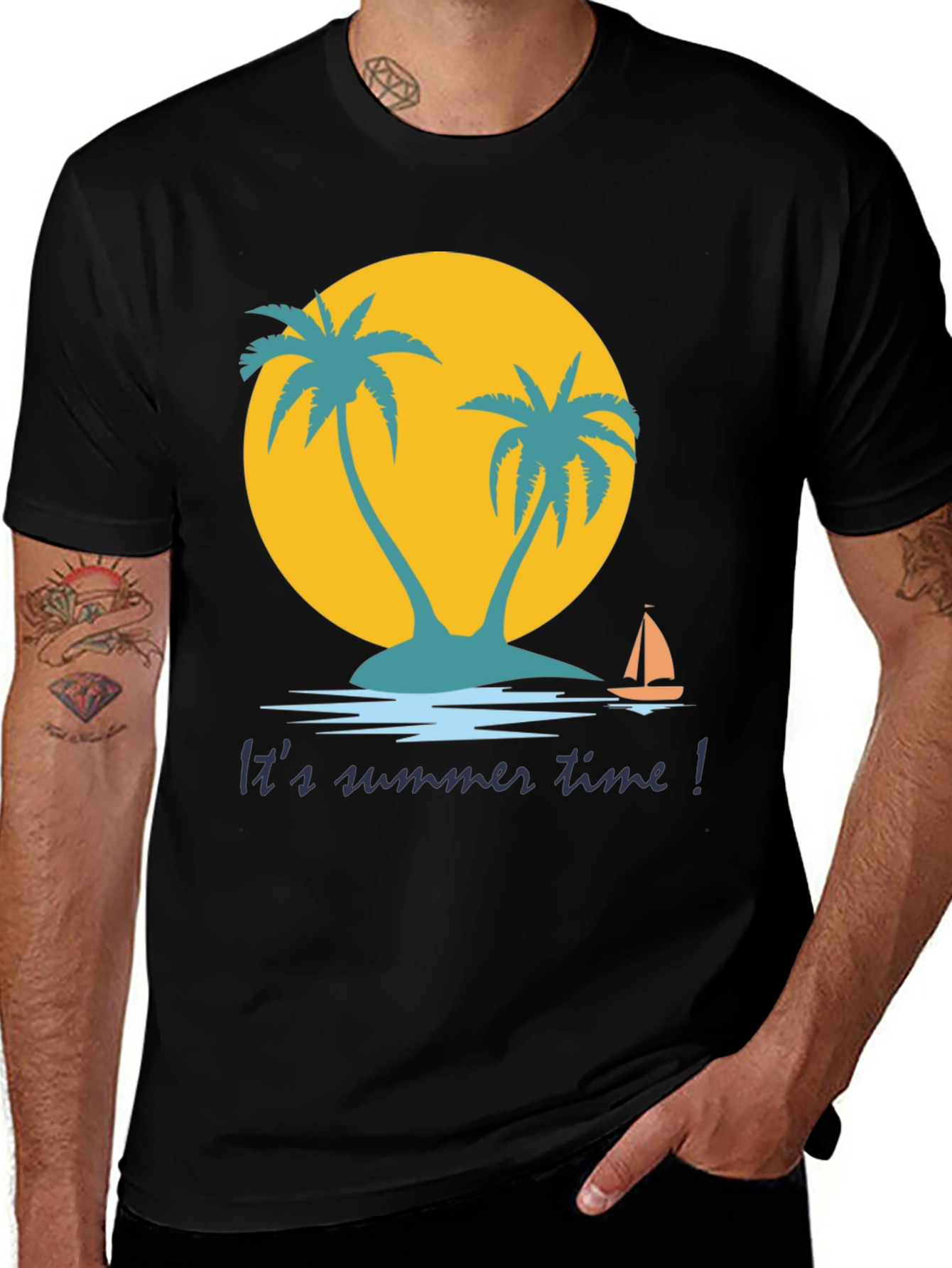 Variant 7 of Island Time Black Graphic Tee - Summer Vibes