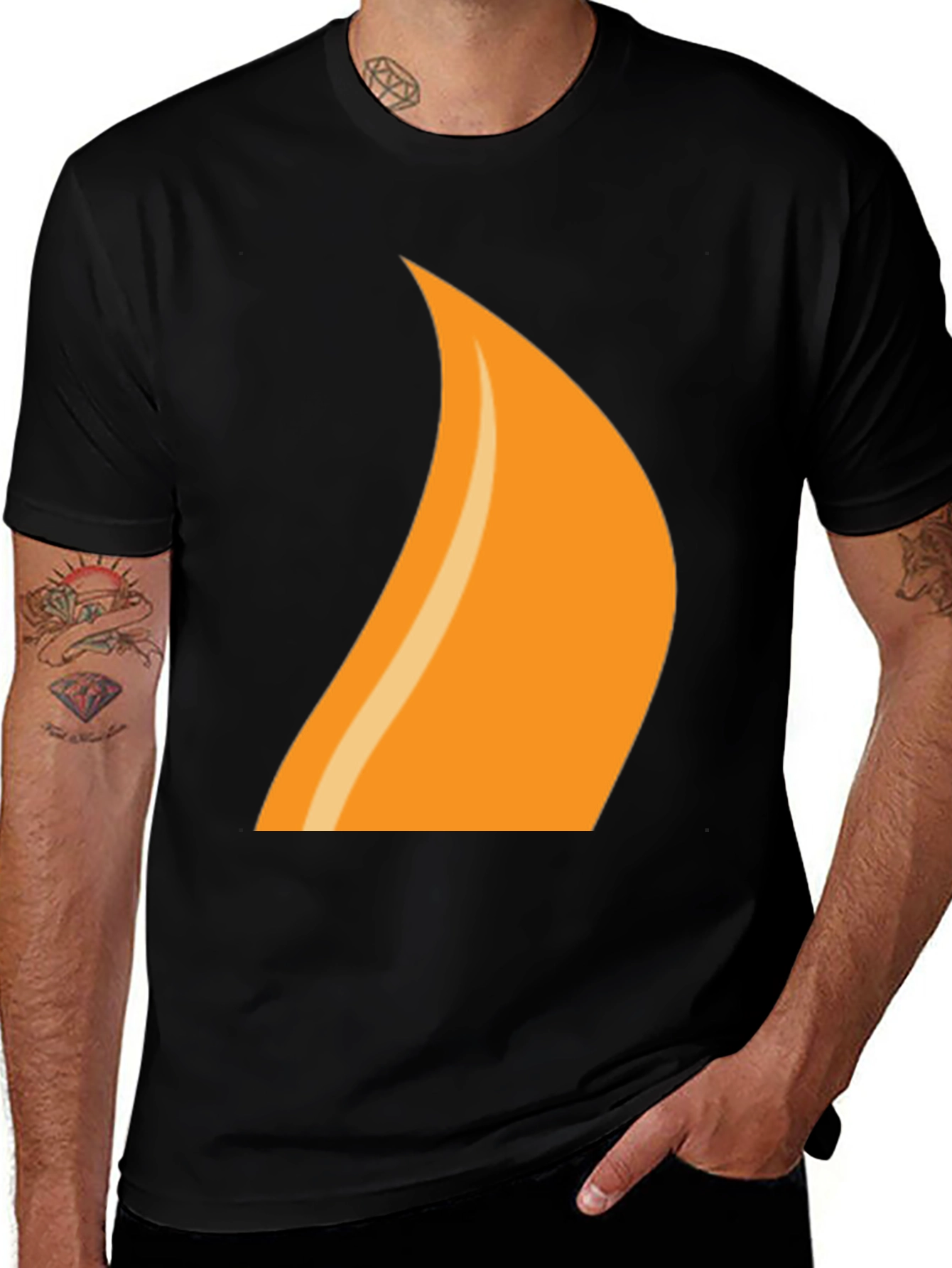 Variant 27 of Flame Graphic Tee - Cool & Casual Black T-Shirt