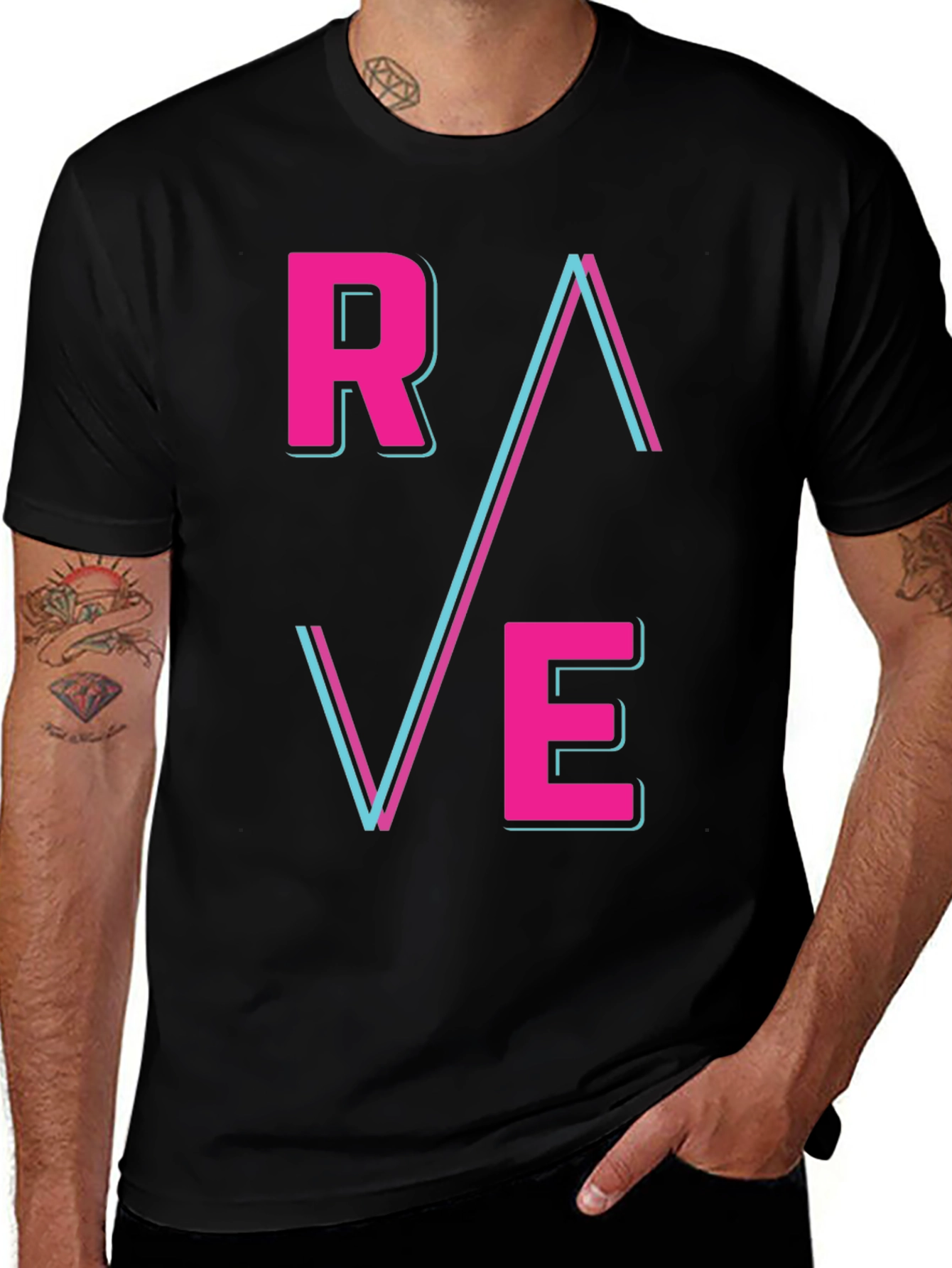 Variant 25 of Rave Graphic T-Shirt - Stylish Retro Design