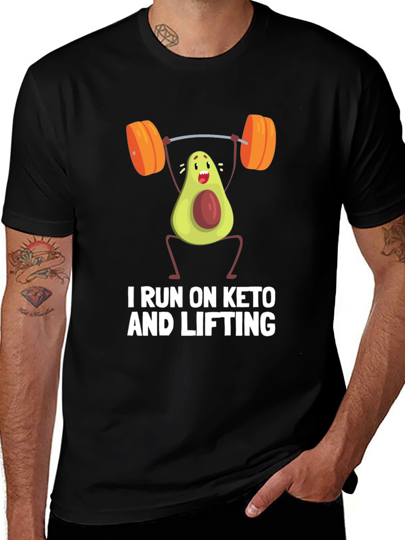 Variant 10 of Keto & Lifting Avocado Workout T-Shirt