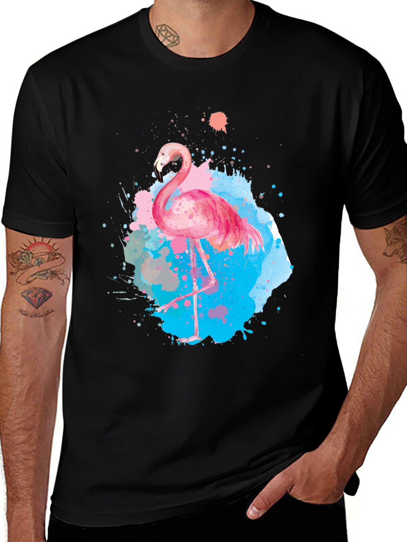 Variant 23 of Watercolor Flamingo Graphic T-Shirt