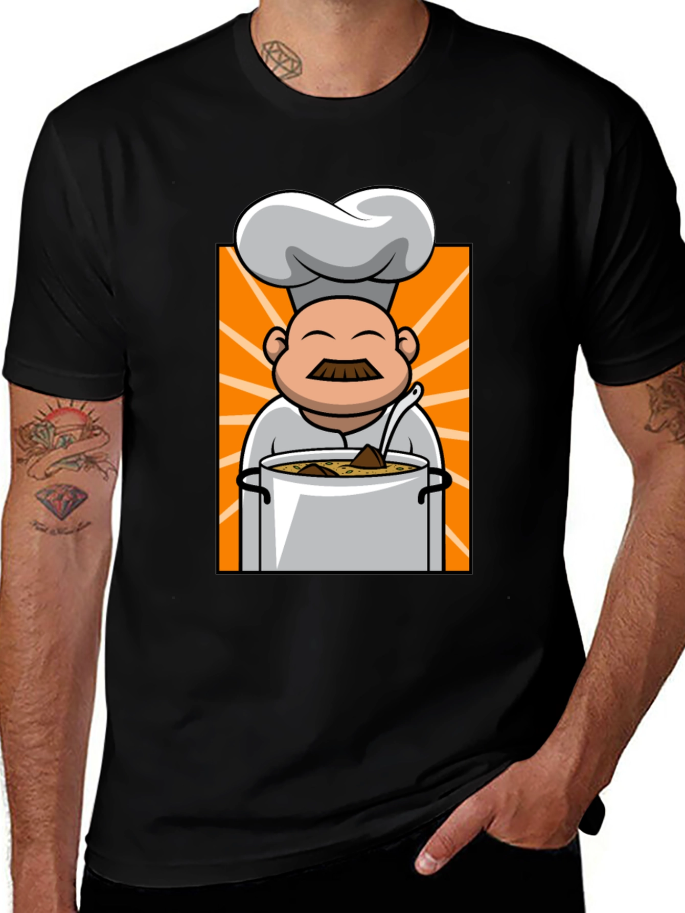 Variant 5 of Chef Cartoon Graphic T-Shirt - Food Lover Tee